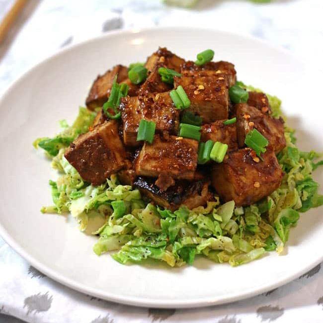 Marvelous asian baked tofu with brussels sprouts r/veganrecipes