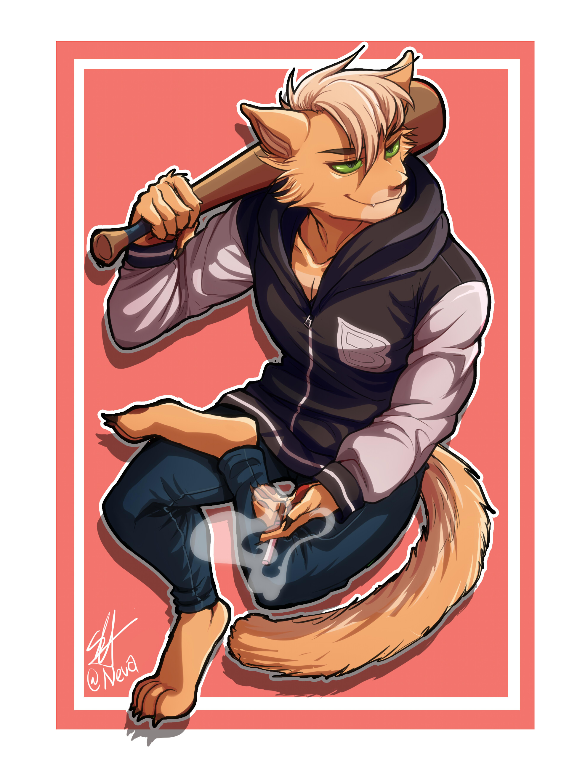 First time drawing a furry character. The OC is from a requster r/anthro