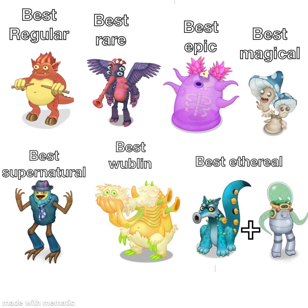 My favourite monster of each class. r/MySingingMonsters