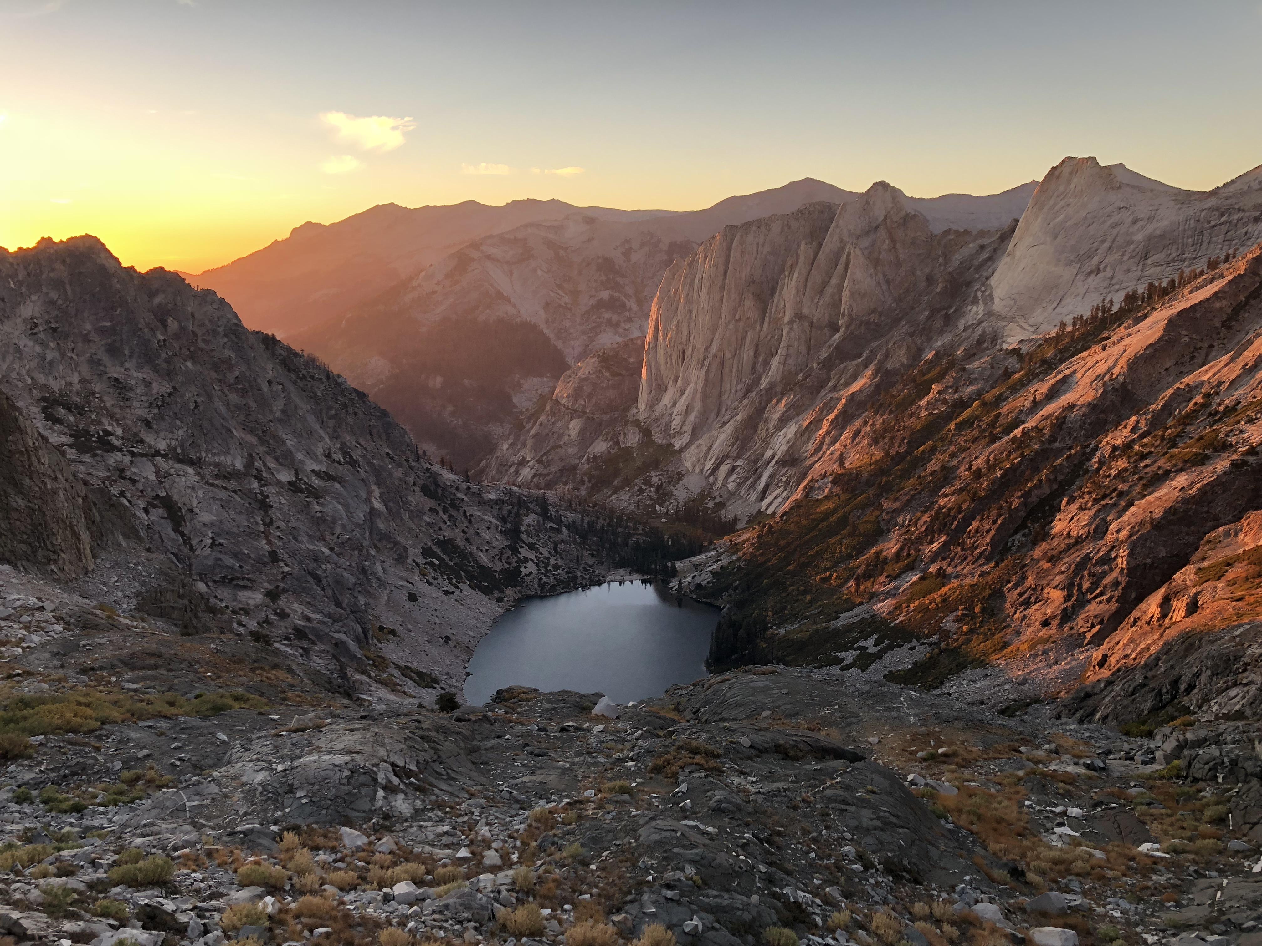 Sunset over Hamilton Lake, CA (High Sierra Trail) r/CampingandHiking