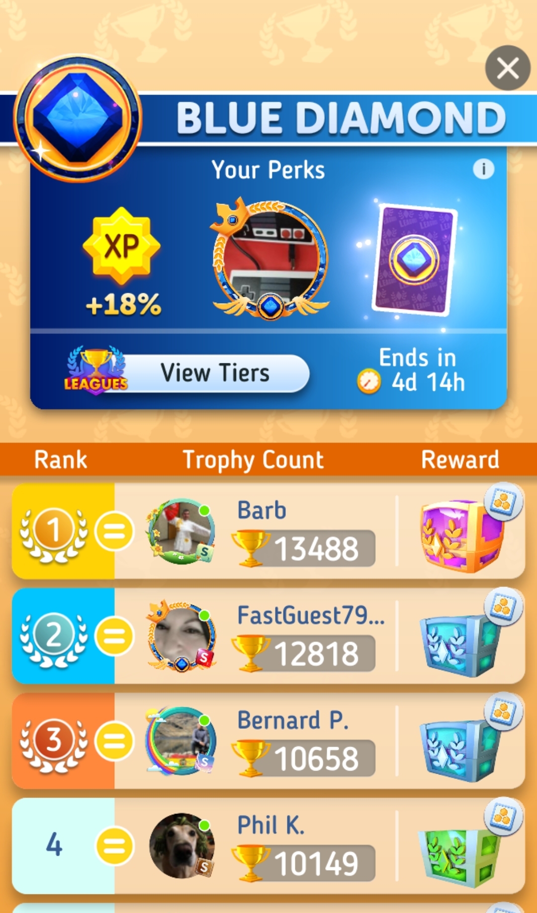 Finally made it to blue diamond! r/scrabble