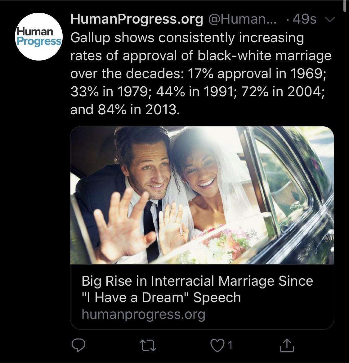 Acceptance of interracial marriage over time Classical_Liberals