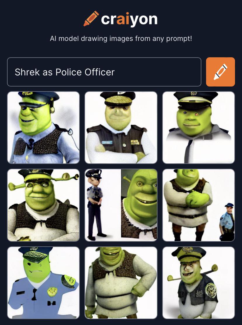 Shrek as Police Officer Serving our country r/weirddalle