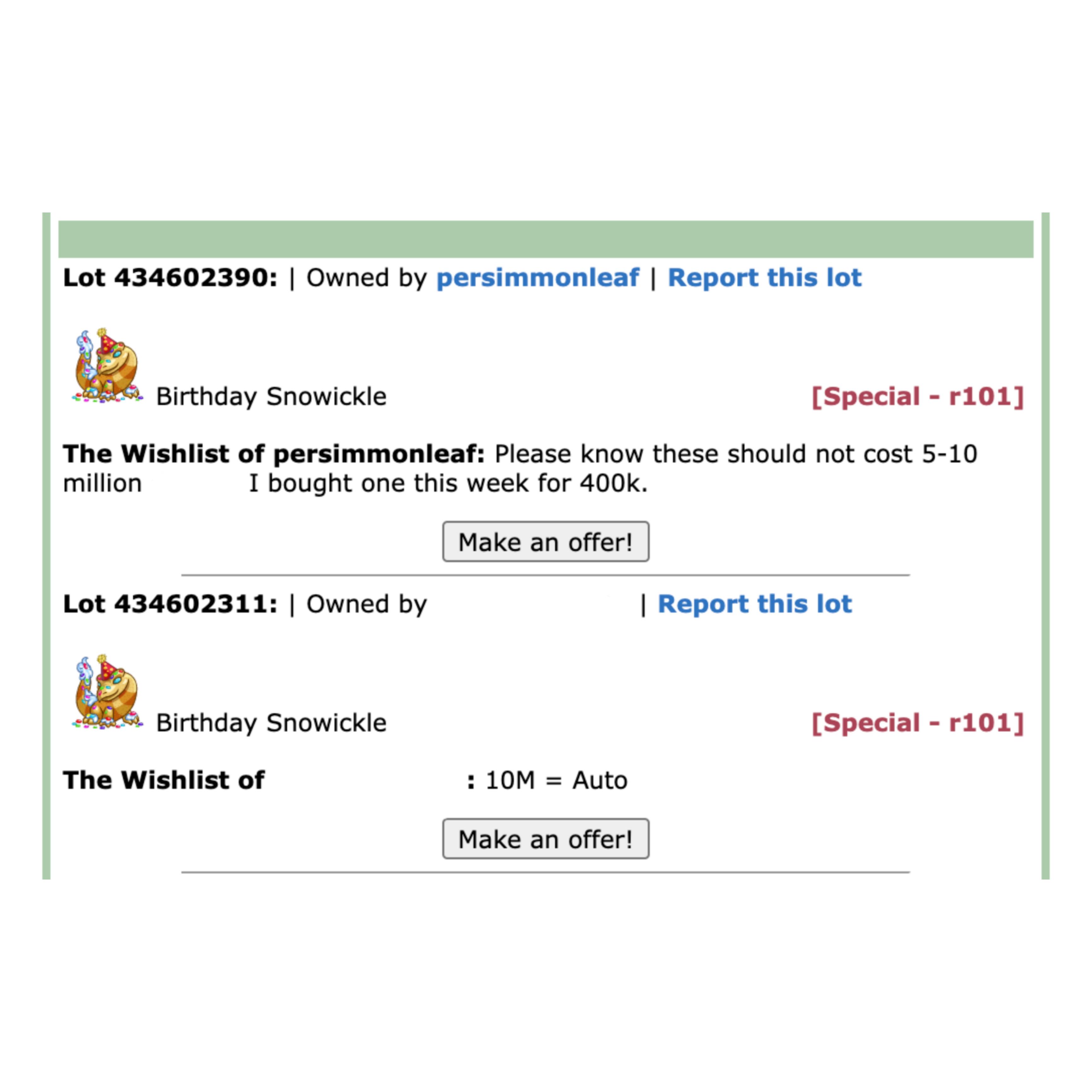 birthday snowickles... unbuyable? r/neopets