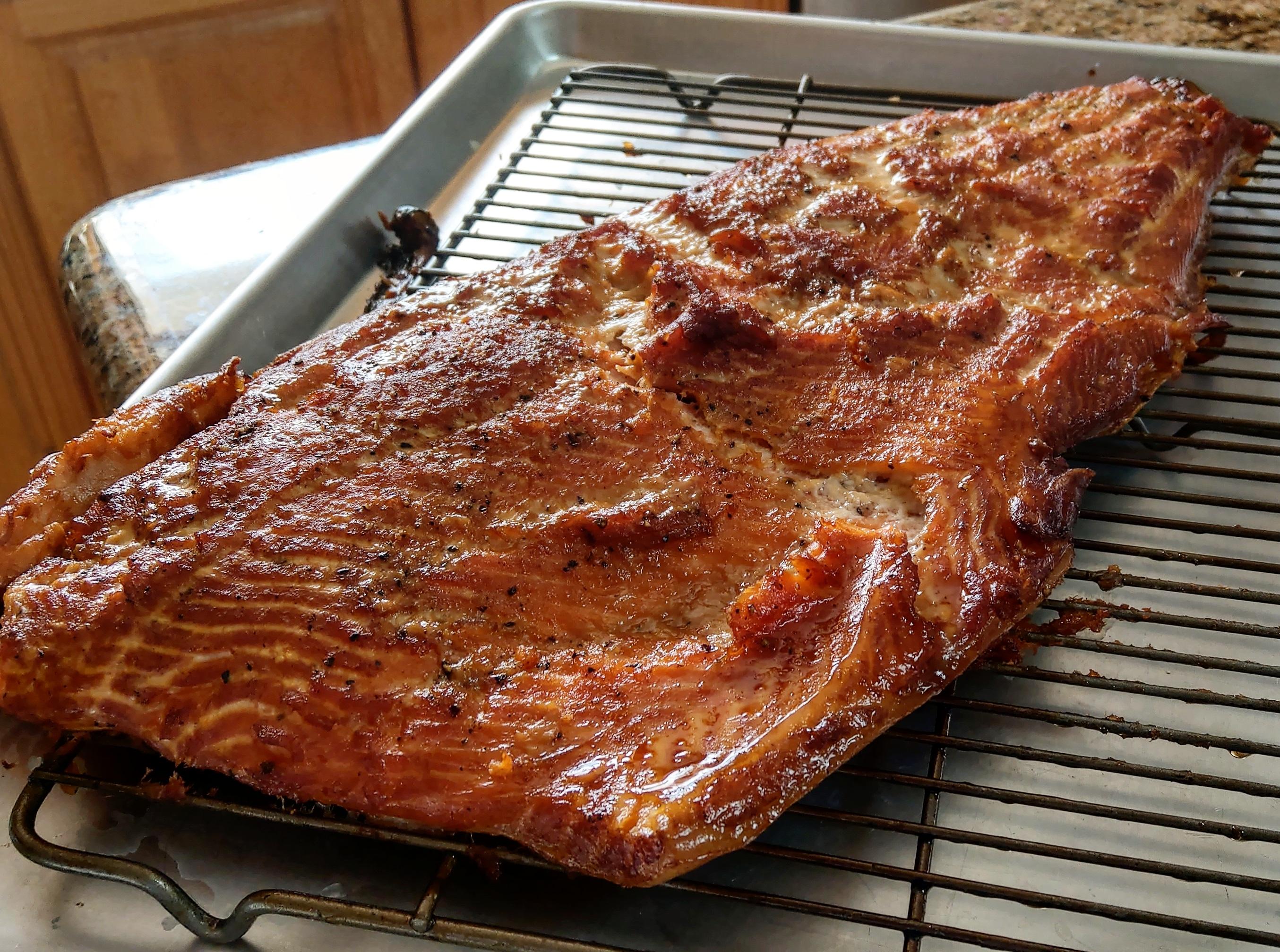 [Homemade] Hickory Smoked Caught Chinook King Salmon r/food