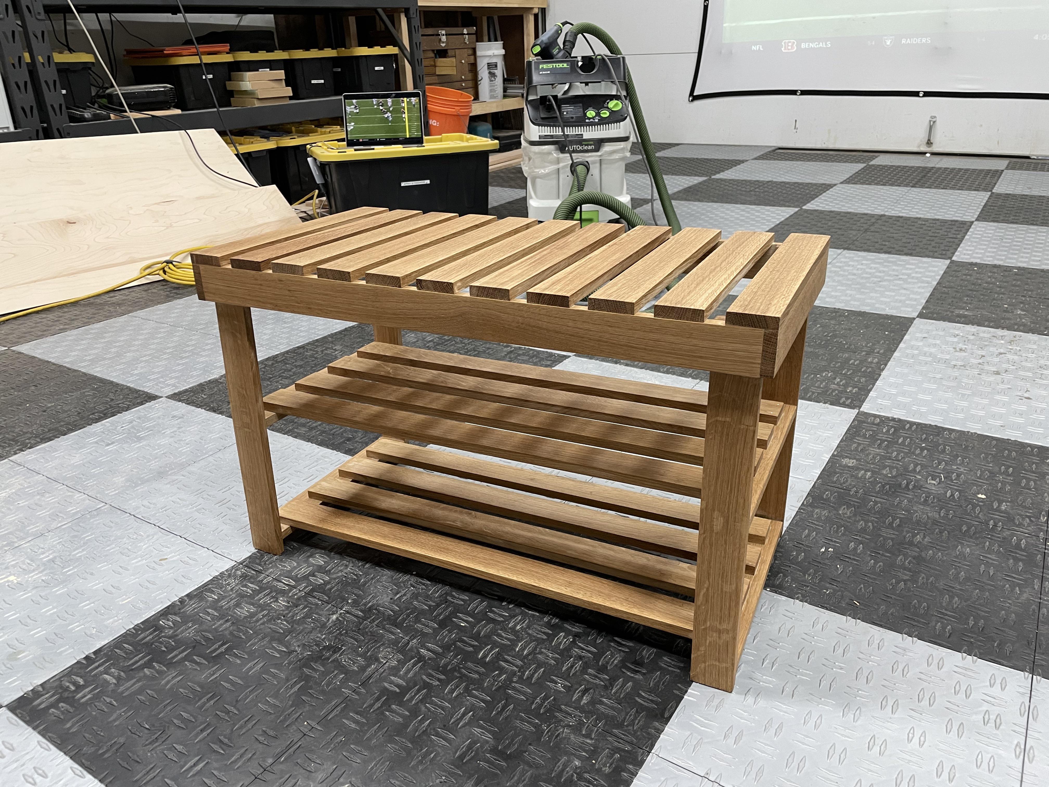 White Oak shoe rack for a friend woodworking