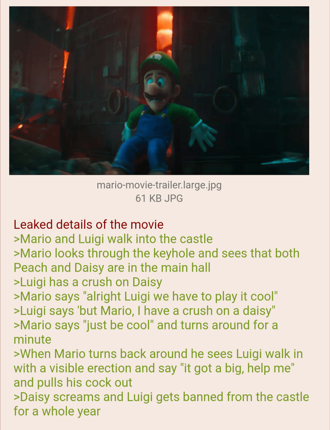 Mario movie leak r/worldpolitics