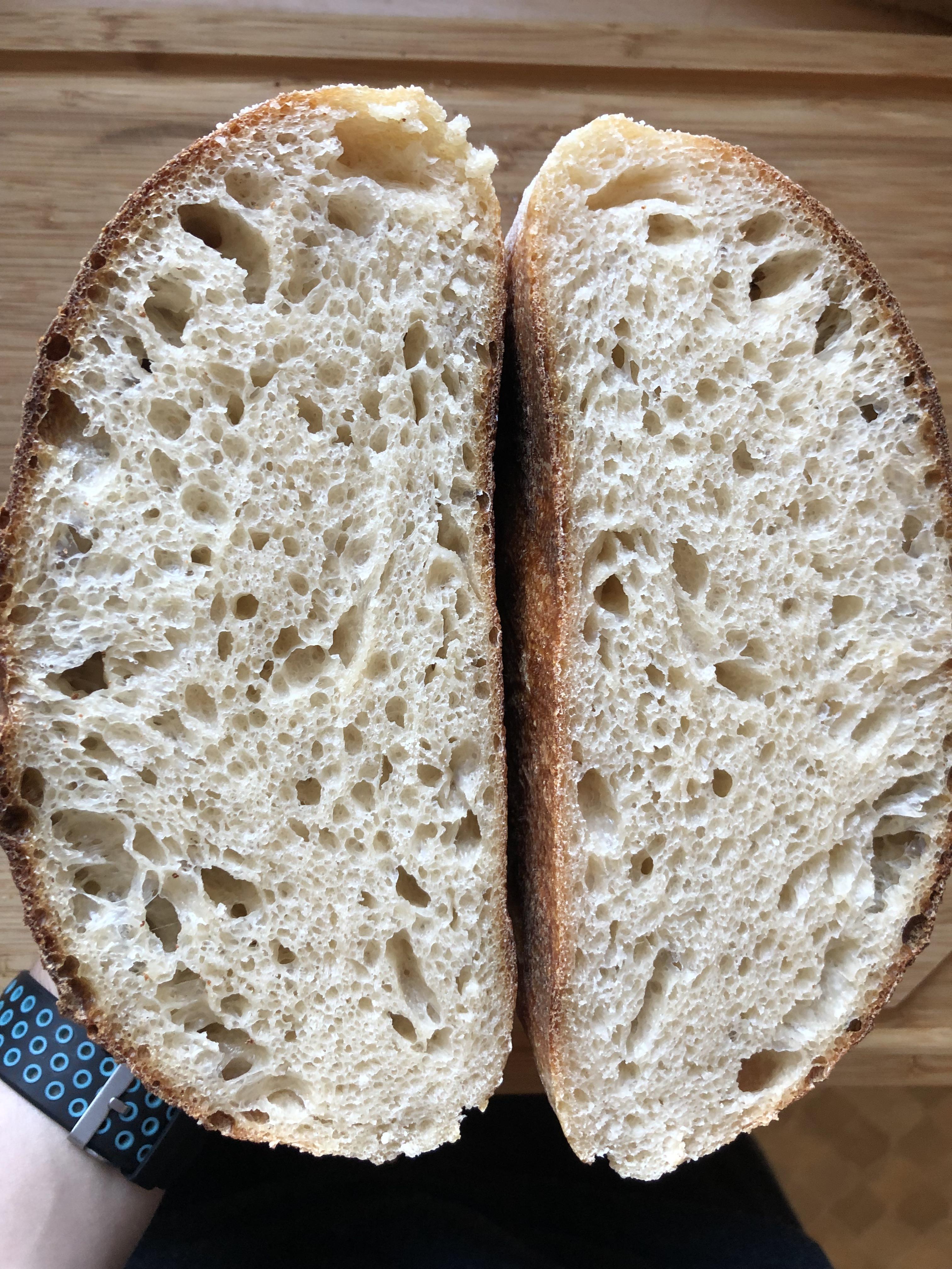 Sourdough, 100 strong white bread flour, 71 hydration Sourdough