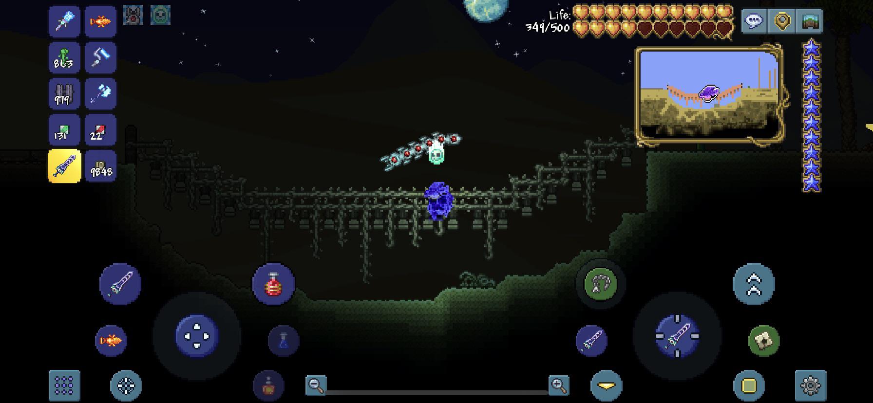 Rope bridge from khaios build tutorial r/Terraria