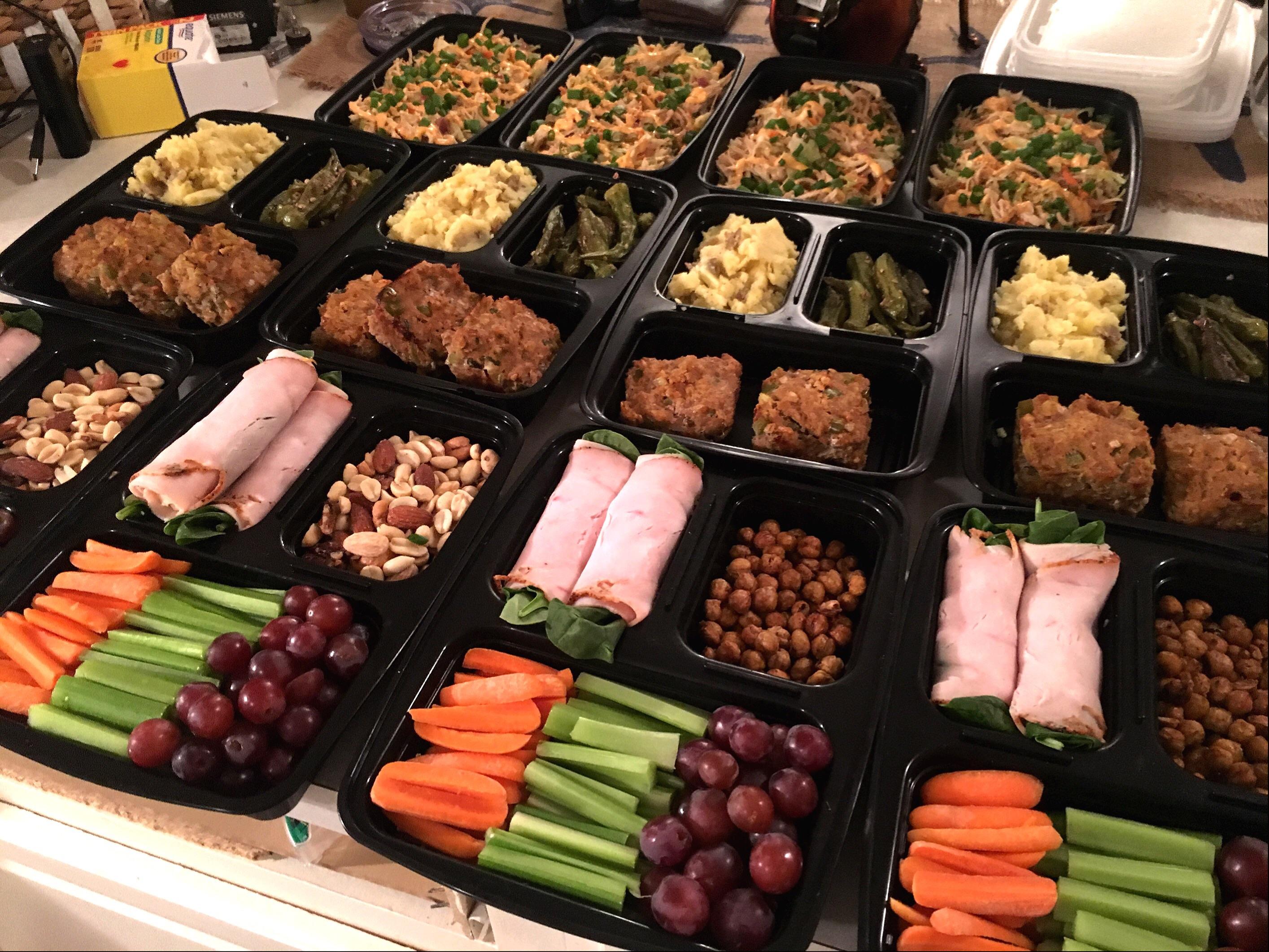 Meal prep for this week for my bf and me about 4 a meal r