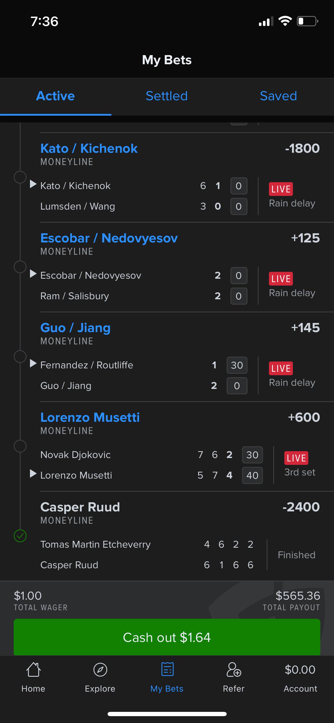 This rain delay better not F my ticket up r/fanduel