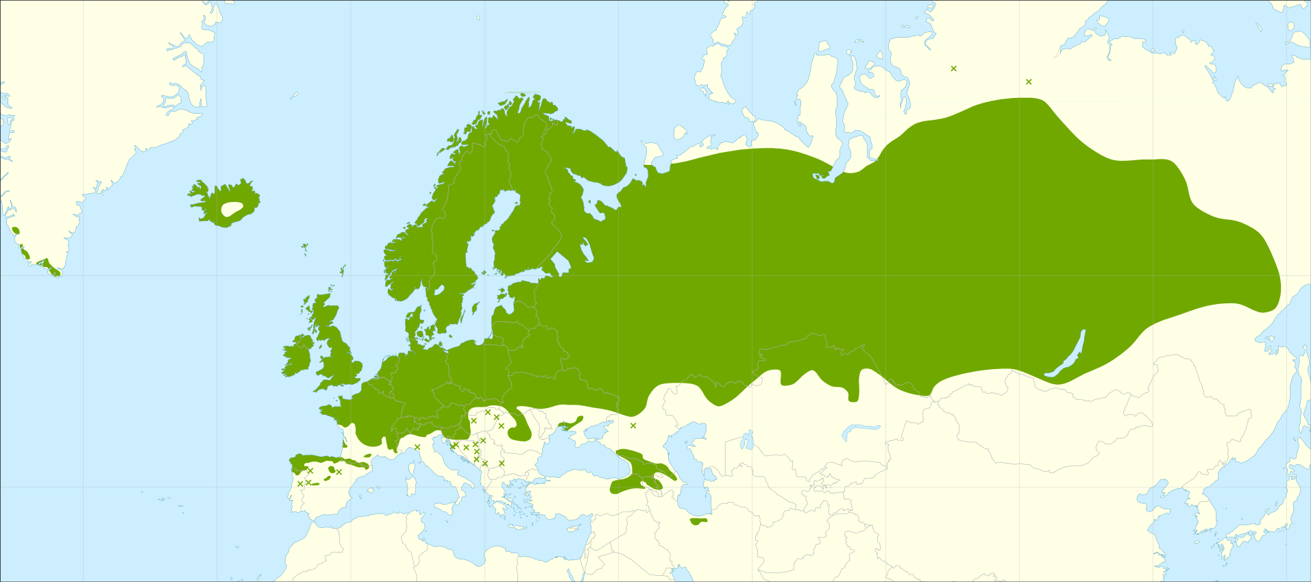 Range of the Downy Birch Tree r/MapPorn