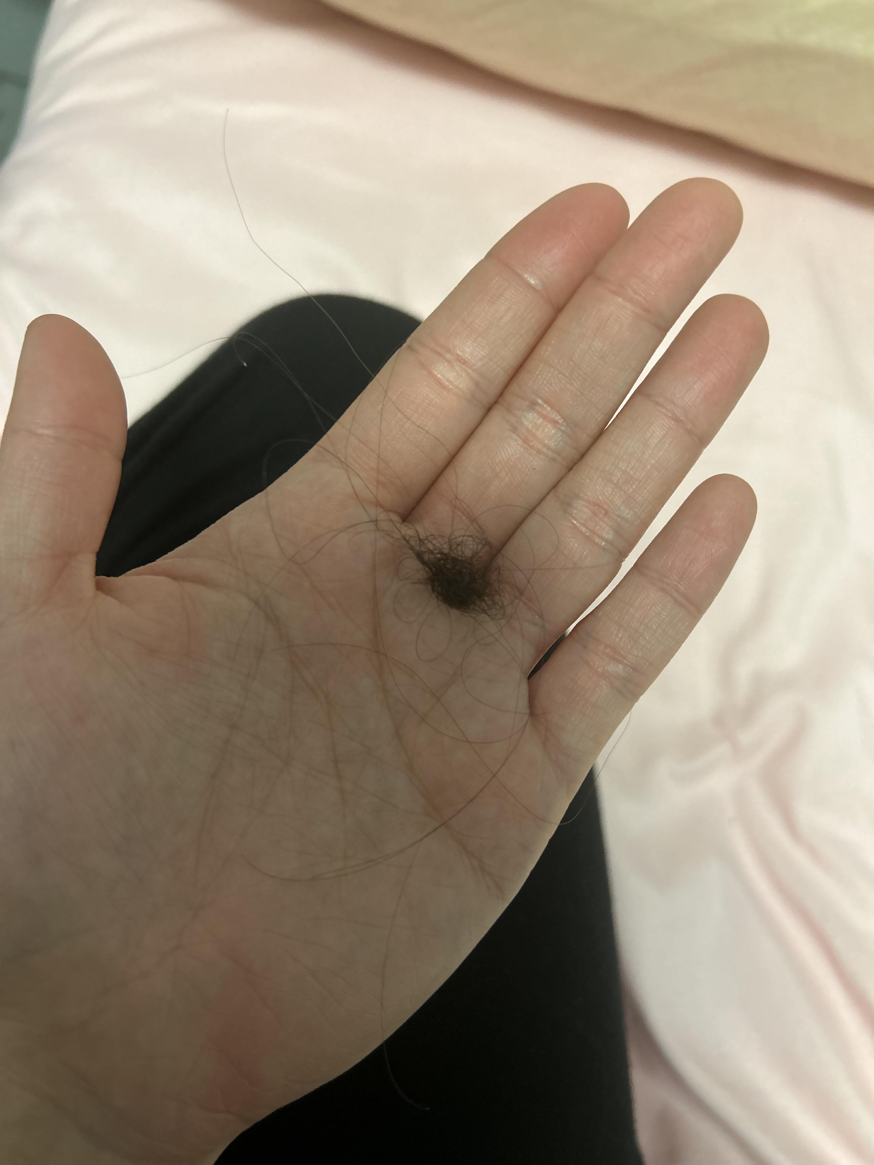 Woke up with all this hair on my pillow (I rolled it into a ball) been dealing with hair loss