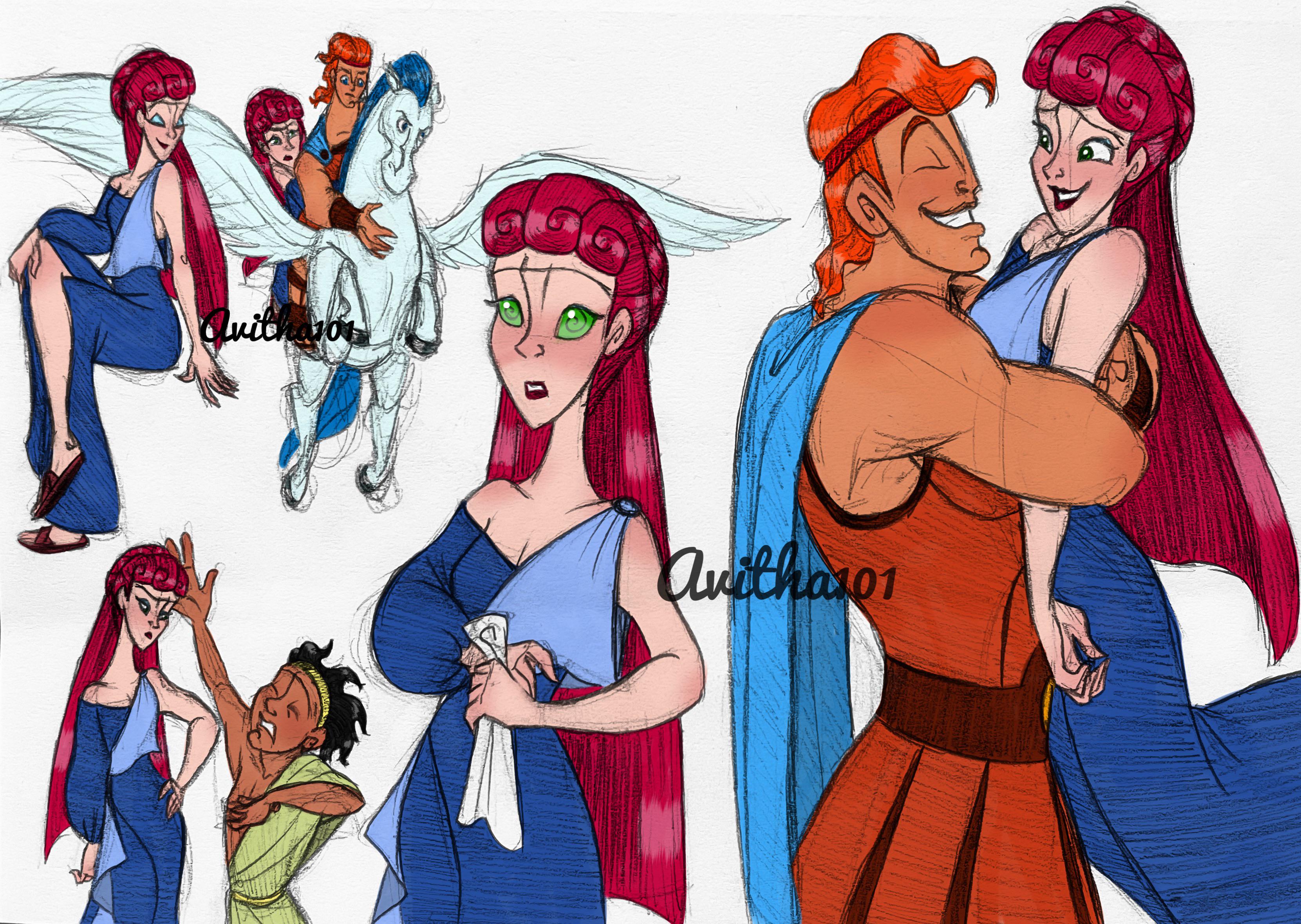 Cassandra Redesign Sketches (Hercules the Series) Art by Me 💖 r/disney