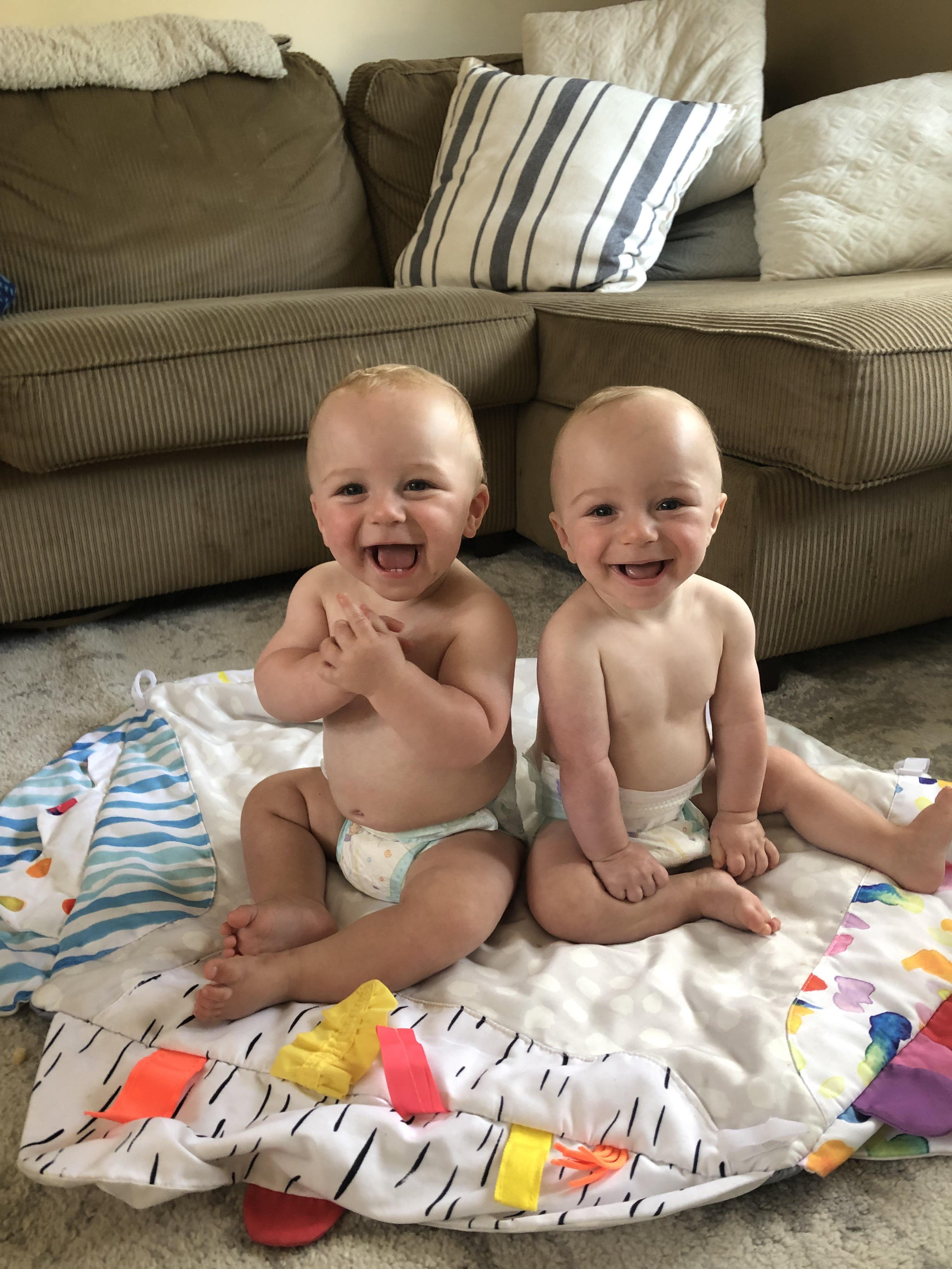 10 months this week. Born at 32 weeks baby on the right suffered from
