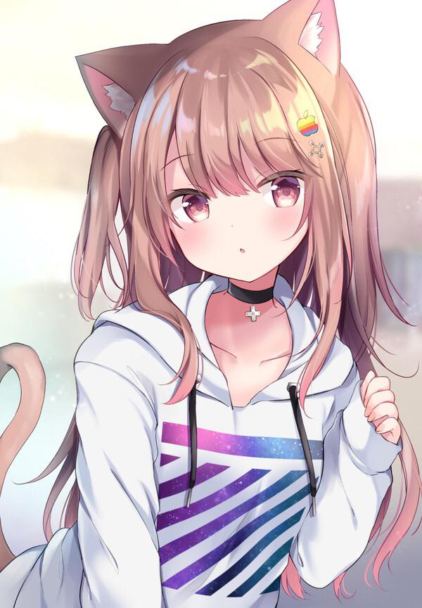 Anime Cat Hoodie Girl