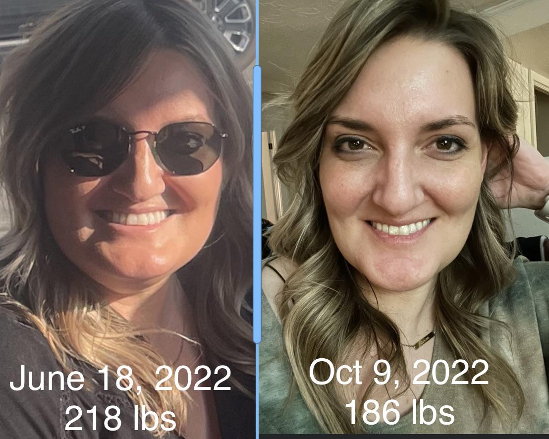 F/36/5’6” (218lbs>186lbs) Ozempic since June 17th. I was 2 weeks into