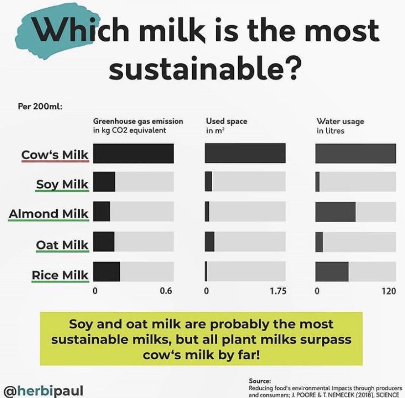 Environmental impacts of different types of milk r/vegan