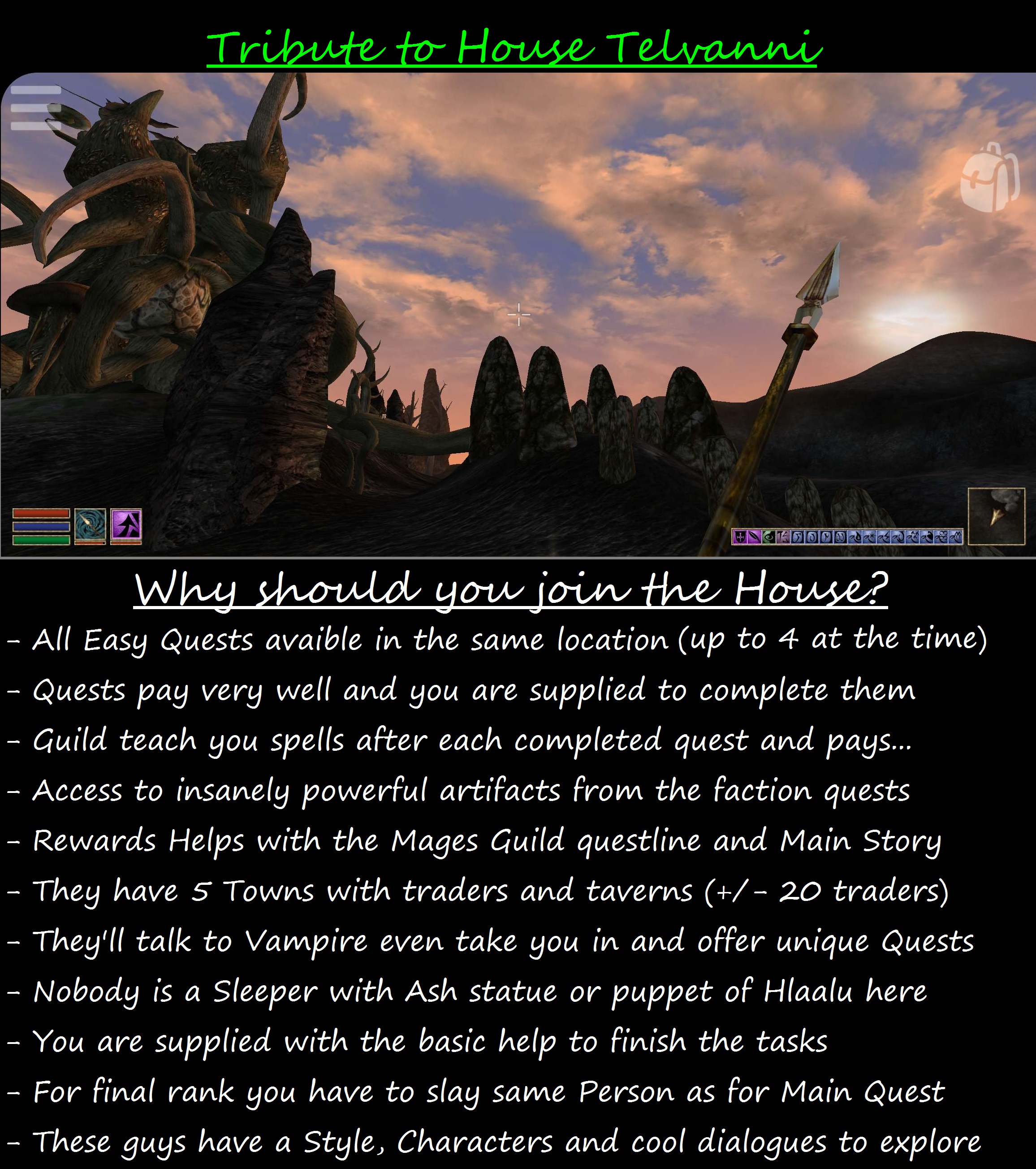 My Tribute to House Telvanni for their Acceptance, support and this
