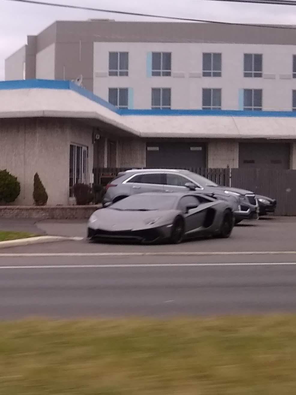 Saw this Aventador SV] at a body shop in New Jersey r
