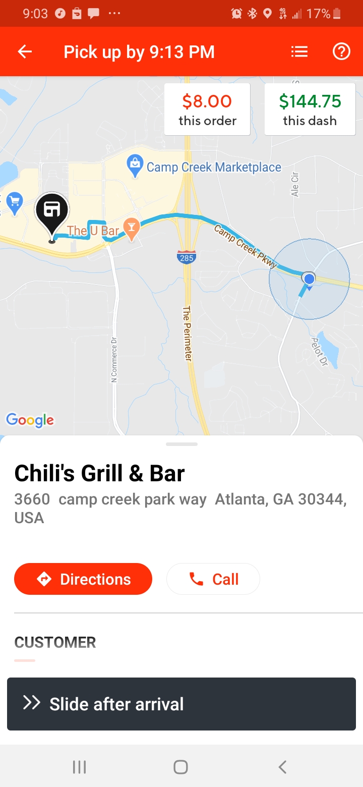 to Atlanta 🤑 doordash