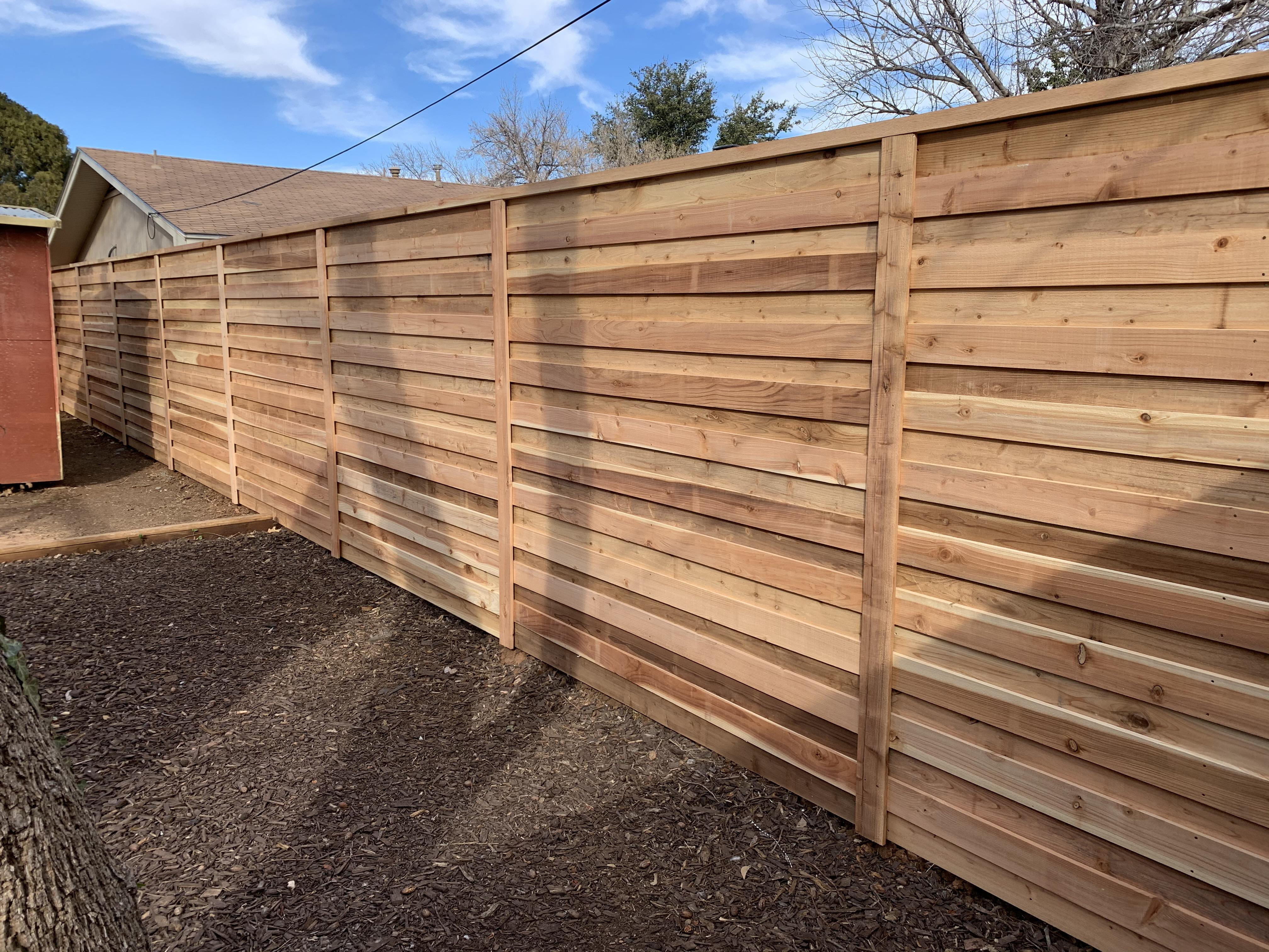 Horizontal Japanese Cedar. 6” with 4” cover on oil field pipe. r/fence