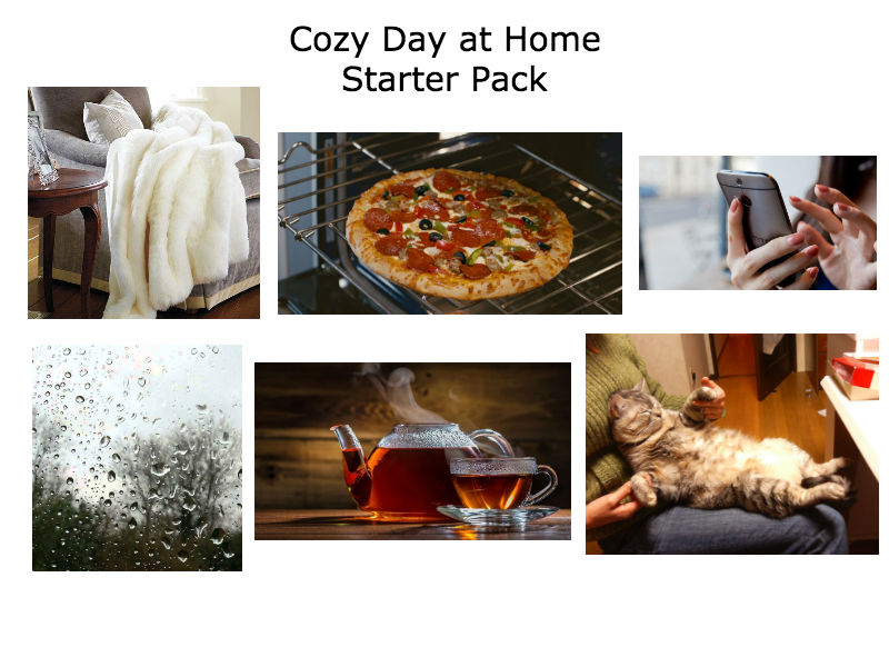 The "Cozy Day at Home" Starter Pack r/starterpacks