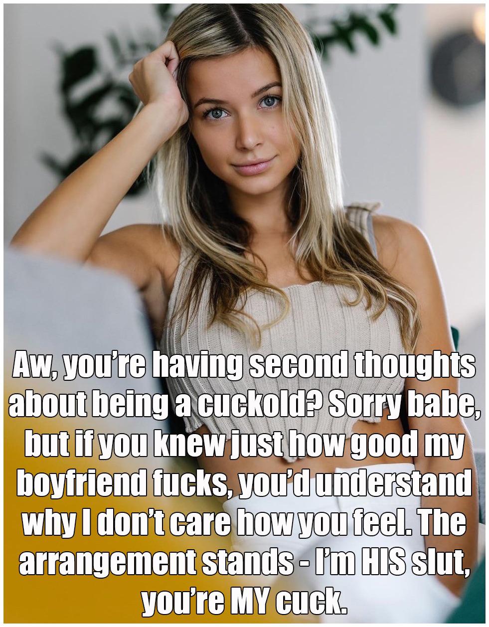 Know your place, cucky. : cuckoldcaptions
