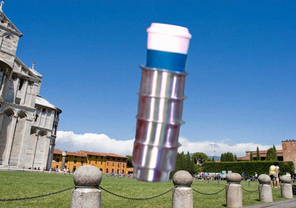 Leaning tower of Elyse's drink r/funhaus