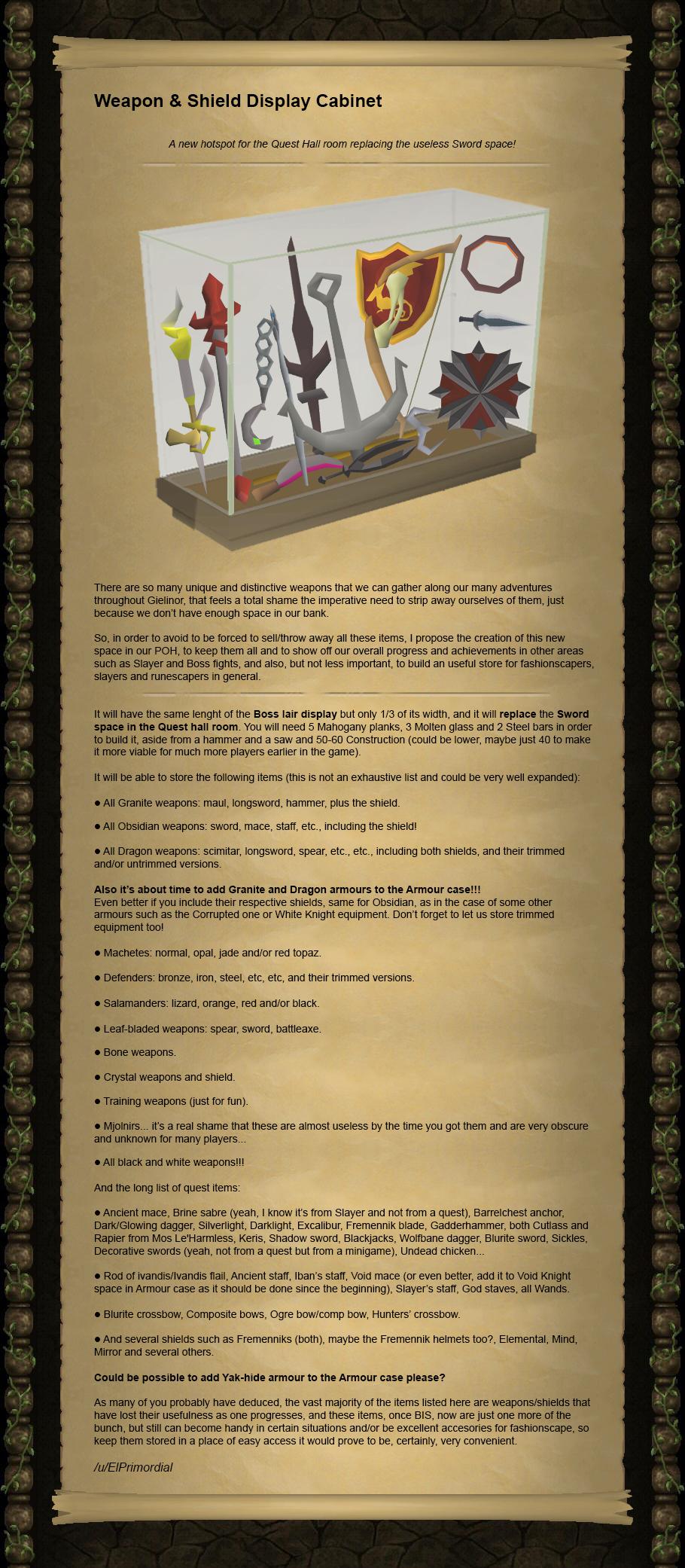 Weapon & Shield Display r/2007scape