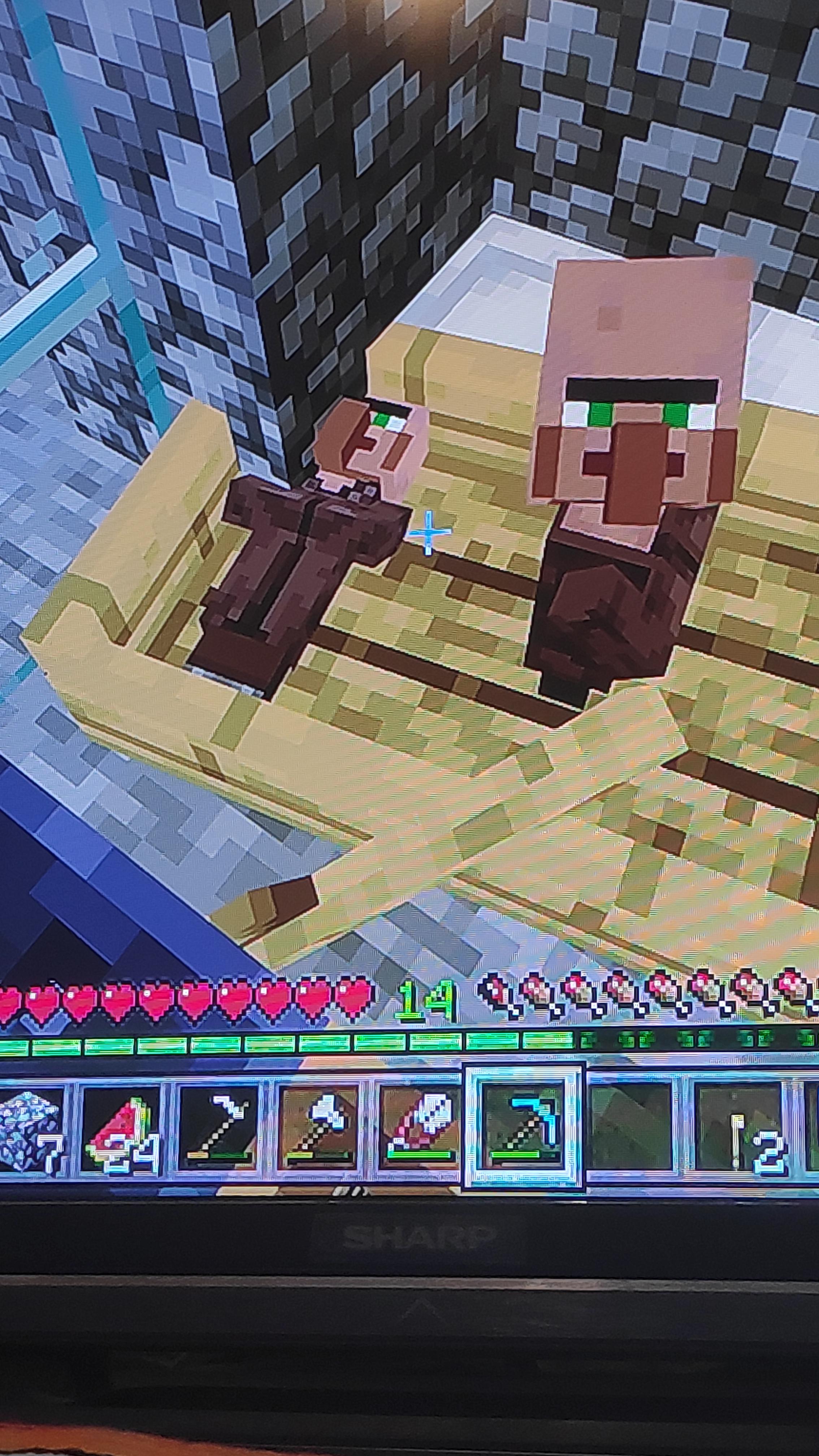 Baby villager sleeping in boat r/Minecraft