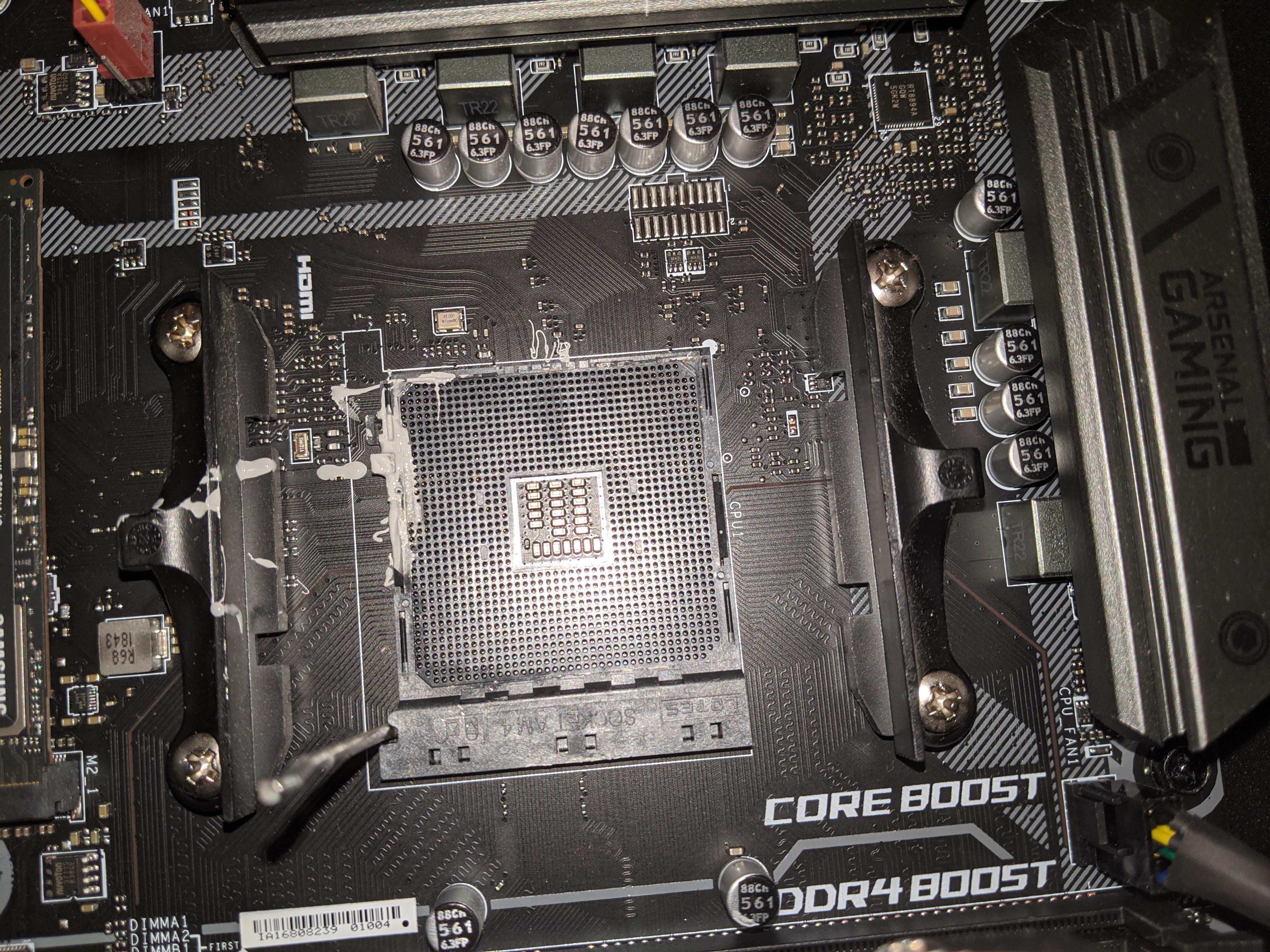 What should I do if I accidentally got some thermal paste in my CPU