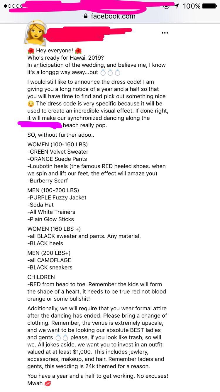 Crazed Bridezilla Orders Fat Guests to Be Camouflaged The Blemish