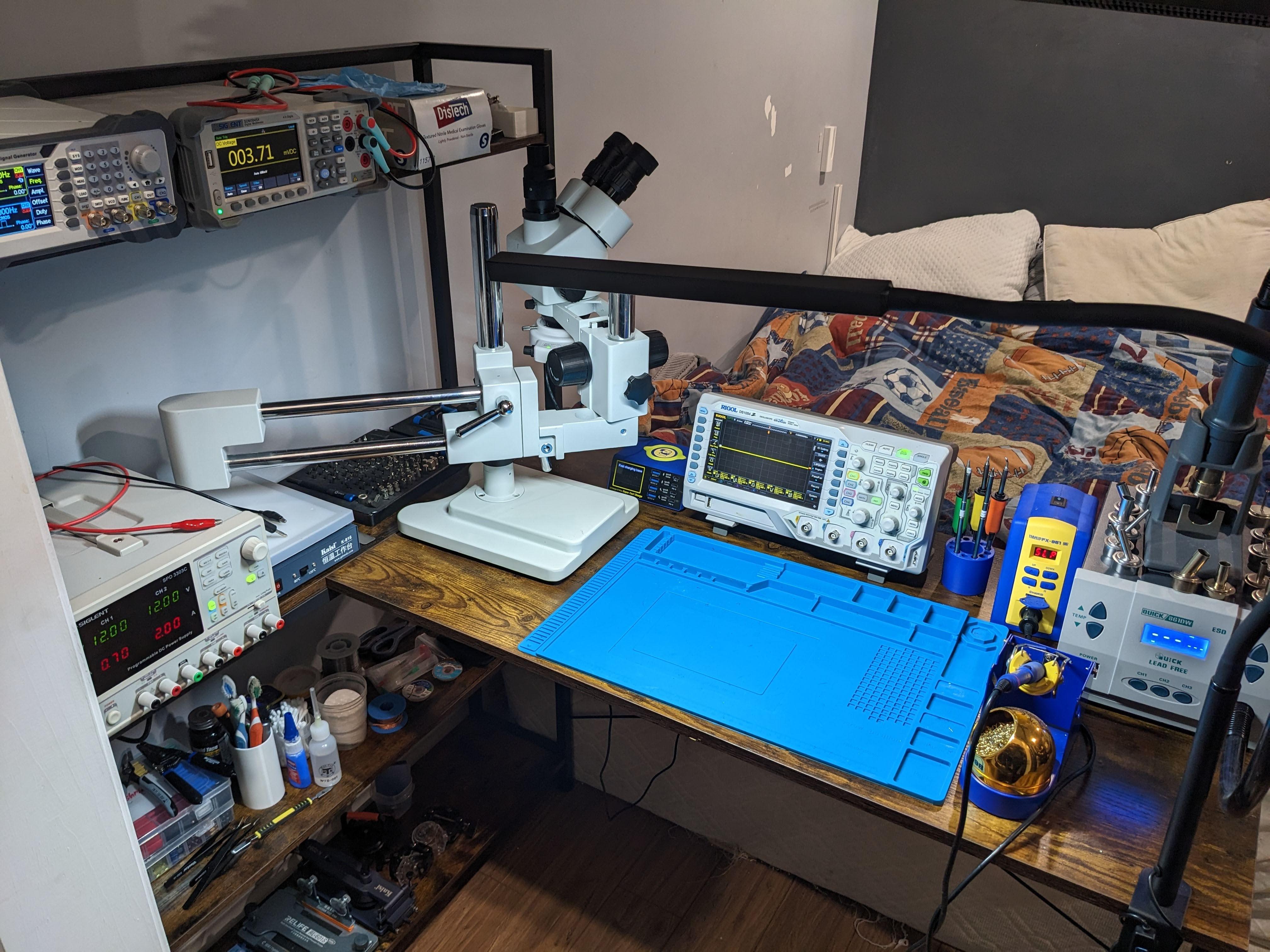 My electronics and soldering setup at 17 years olds r/soldering