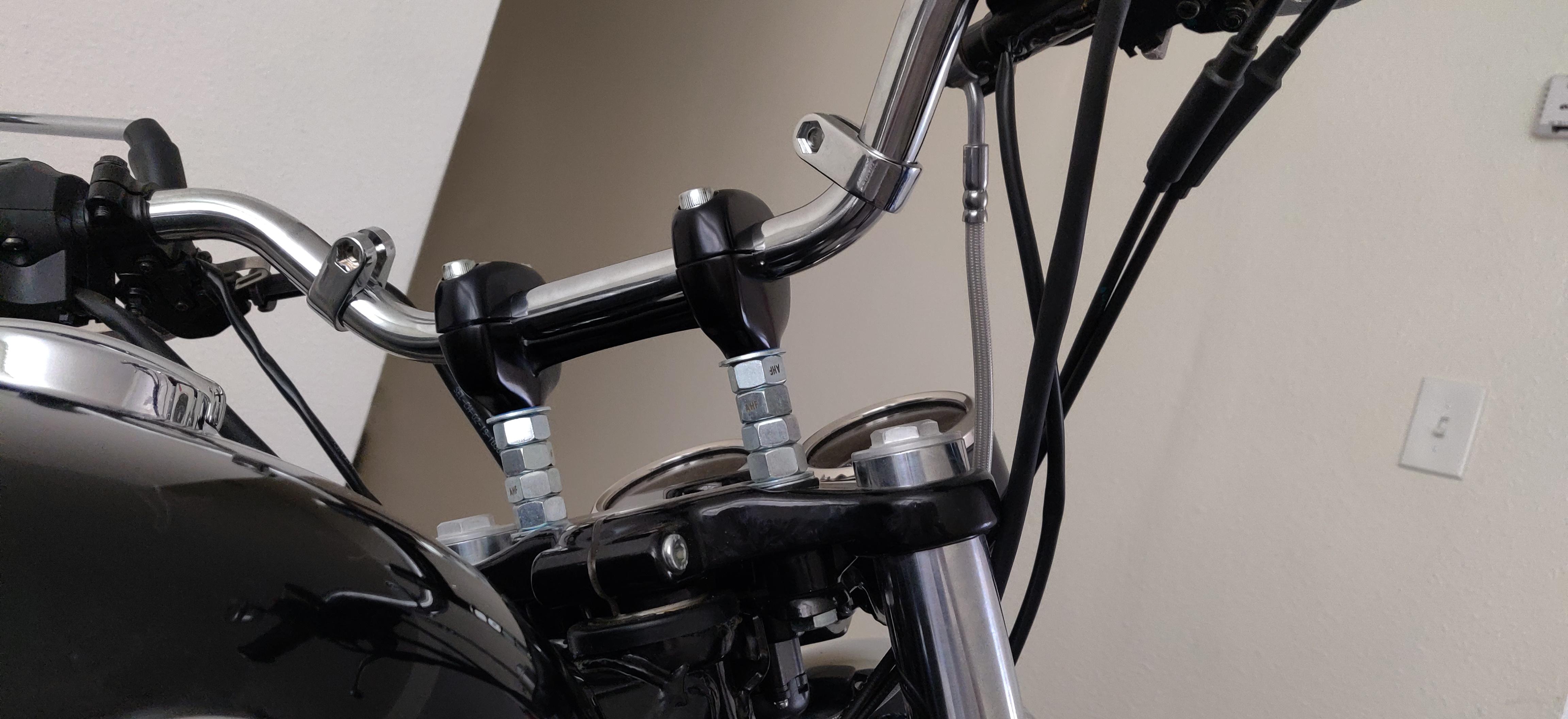 Homemade handlebar riser mod on RE INT650 r/royalenfield