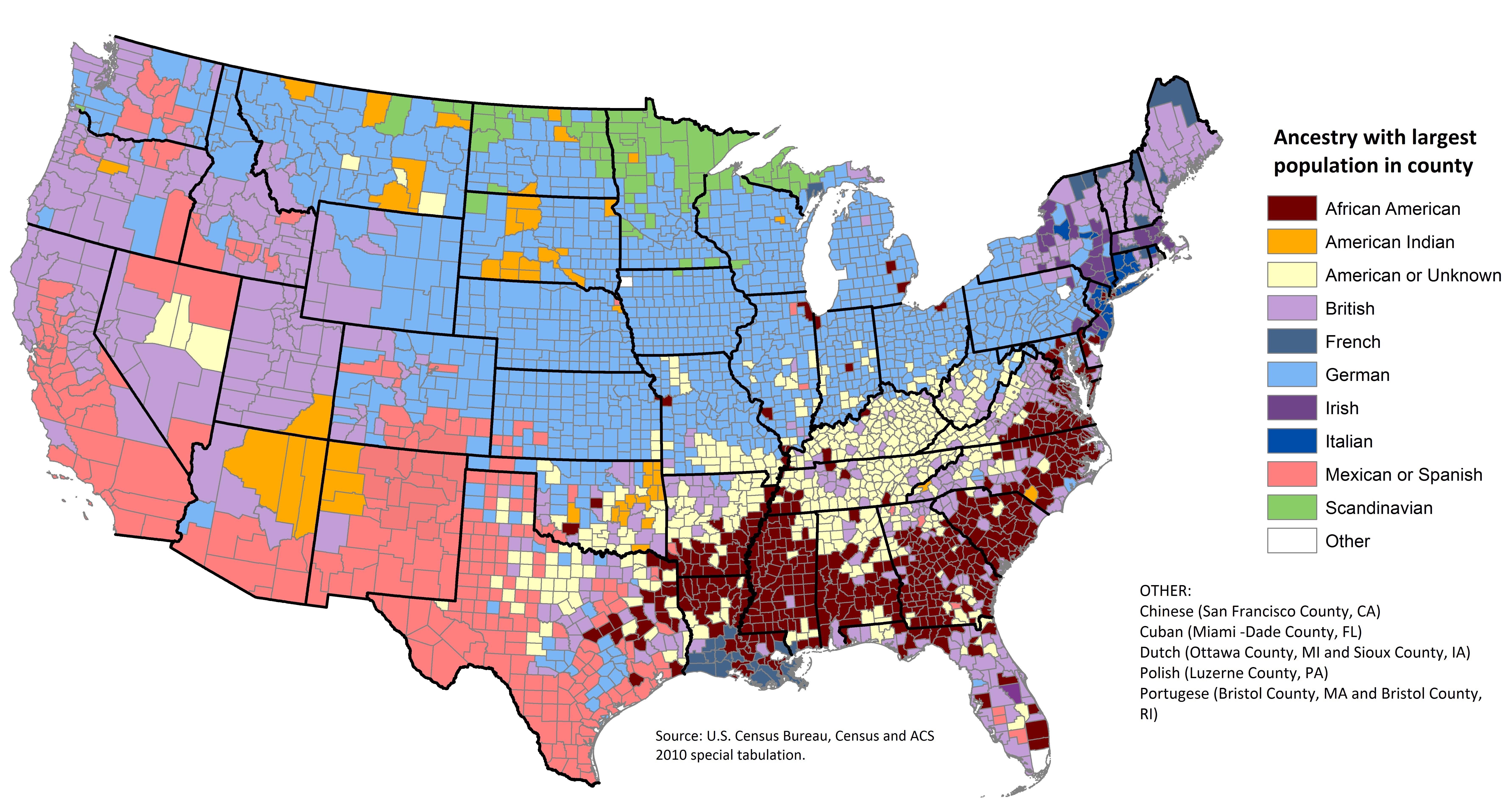 US Ancestry Map United States Ancestry Map [USA]