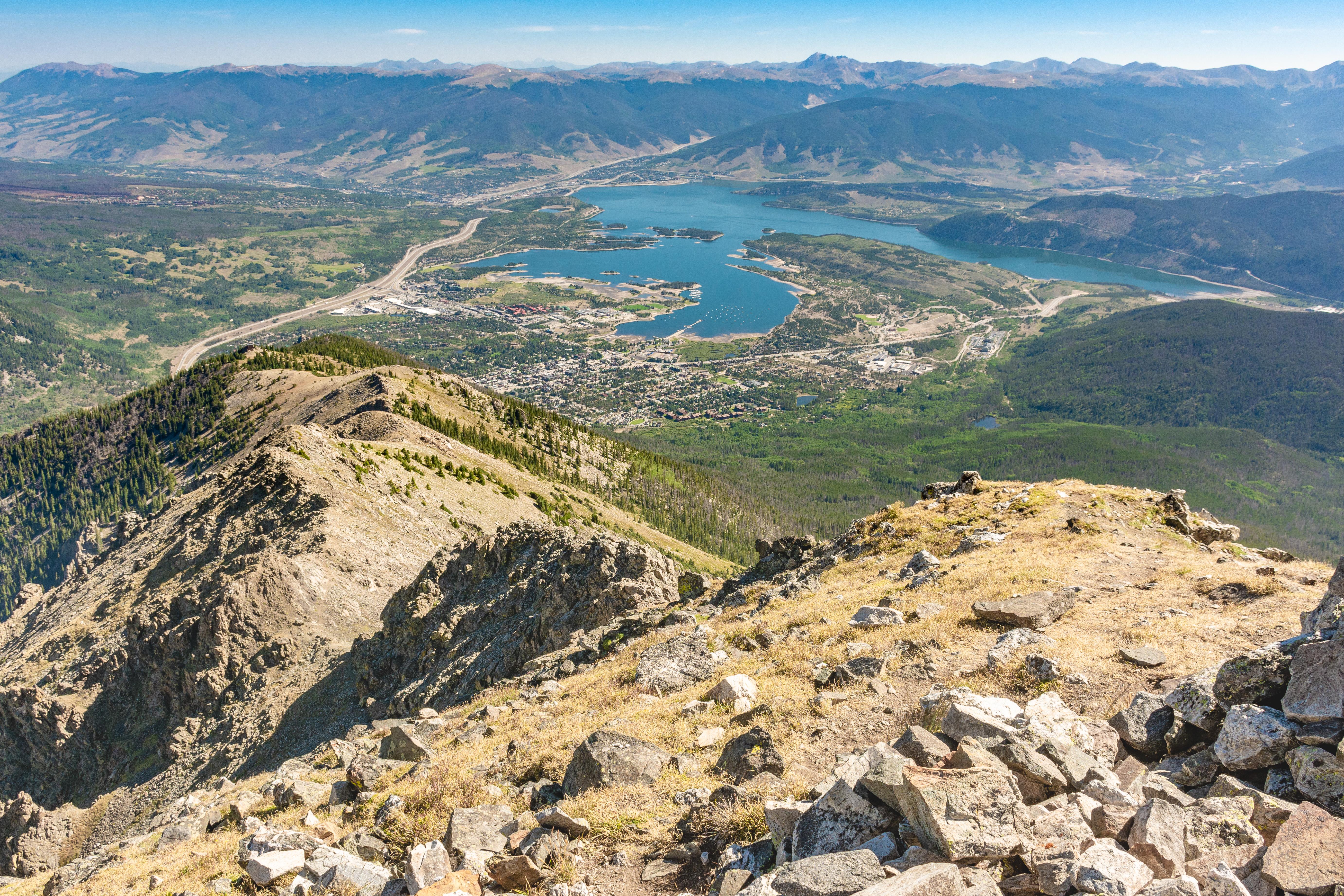 Frisco, Silverthorne, and Dillon from the top of Peak One r/Colorado