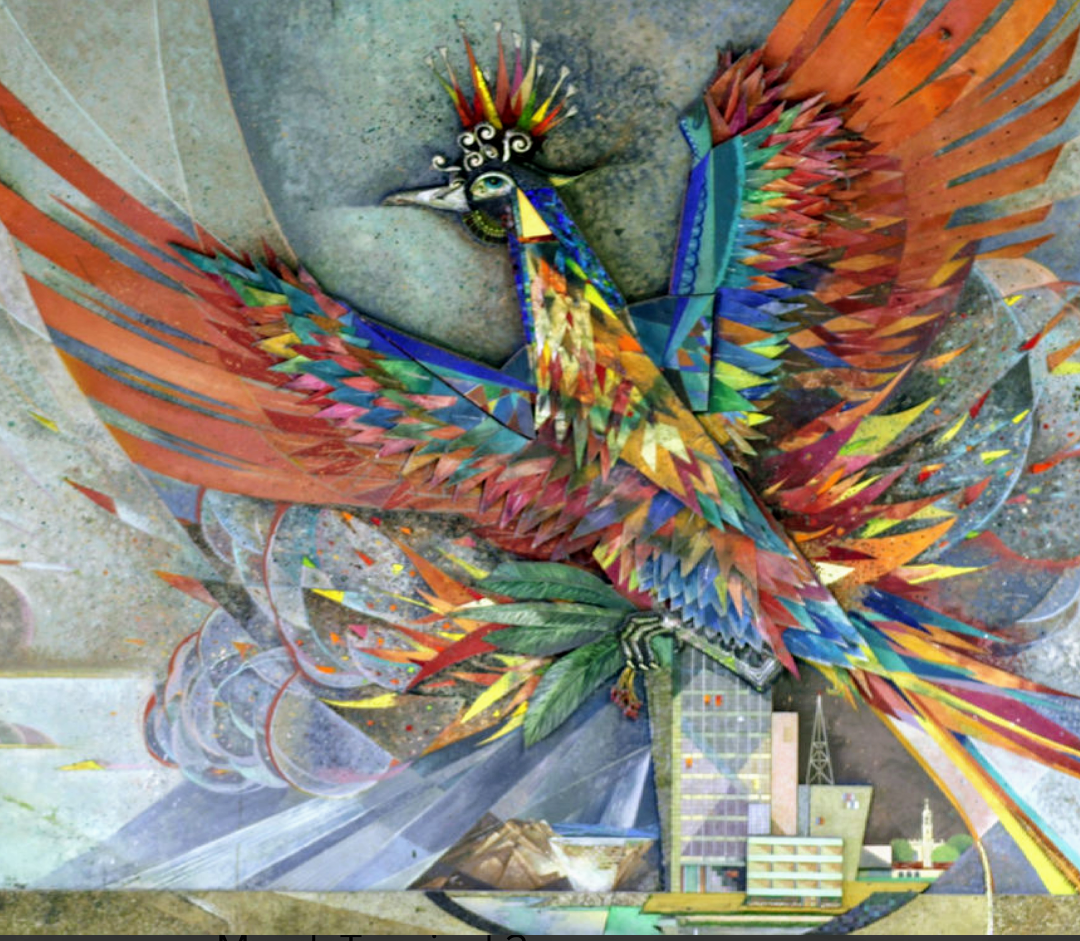 The Phoenix Paul Coze, 1962, Mixed Media Mural in PHX airport, 16' x