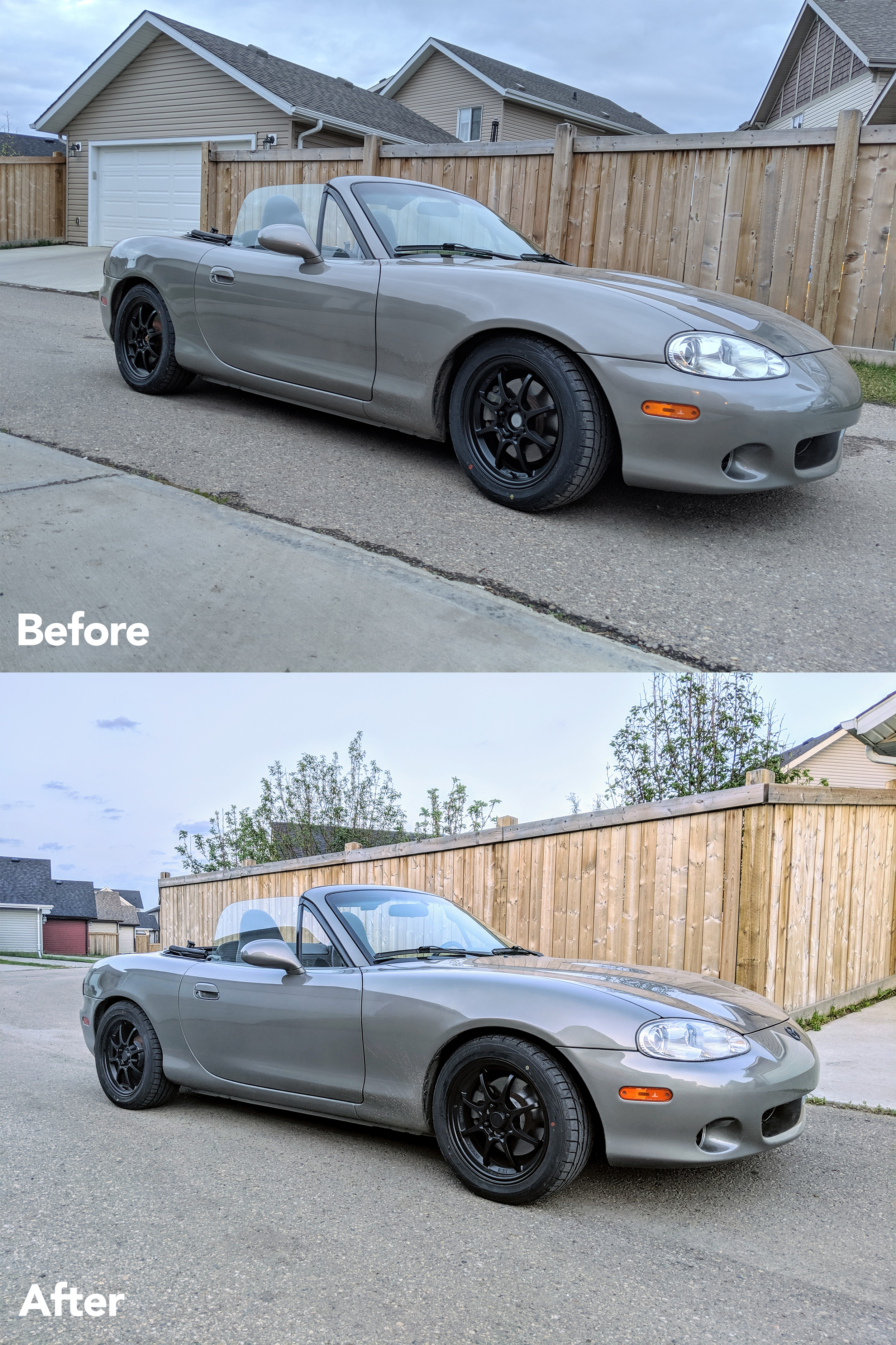 Before & After 25mm Spacers r/Miata