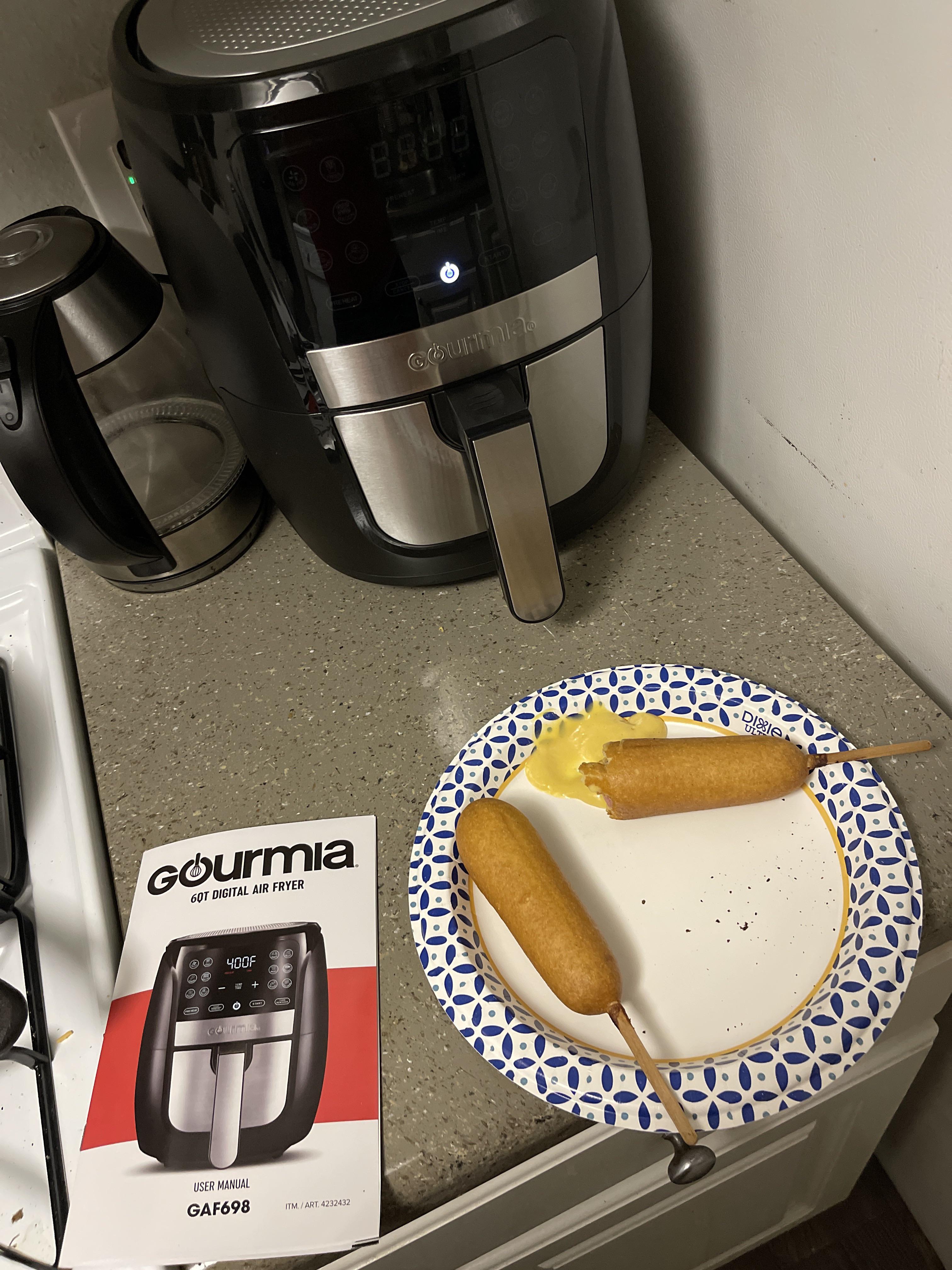 Foster Farms jumbo Honey Corndogs super crunchy 380f 8 mins Airfry