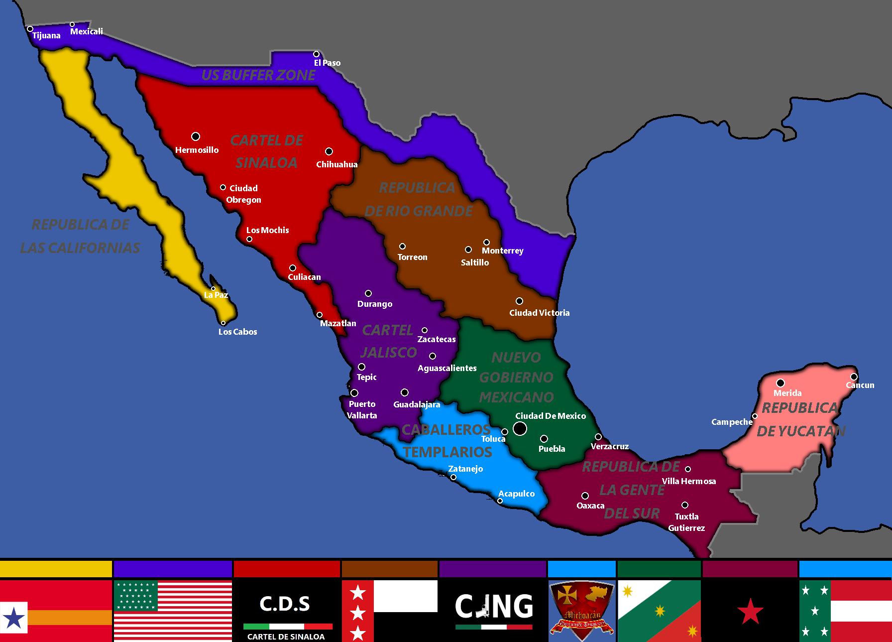 Second Mexican Civil War (2025) r/imaginarymaps
