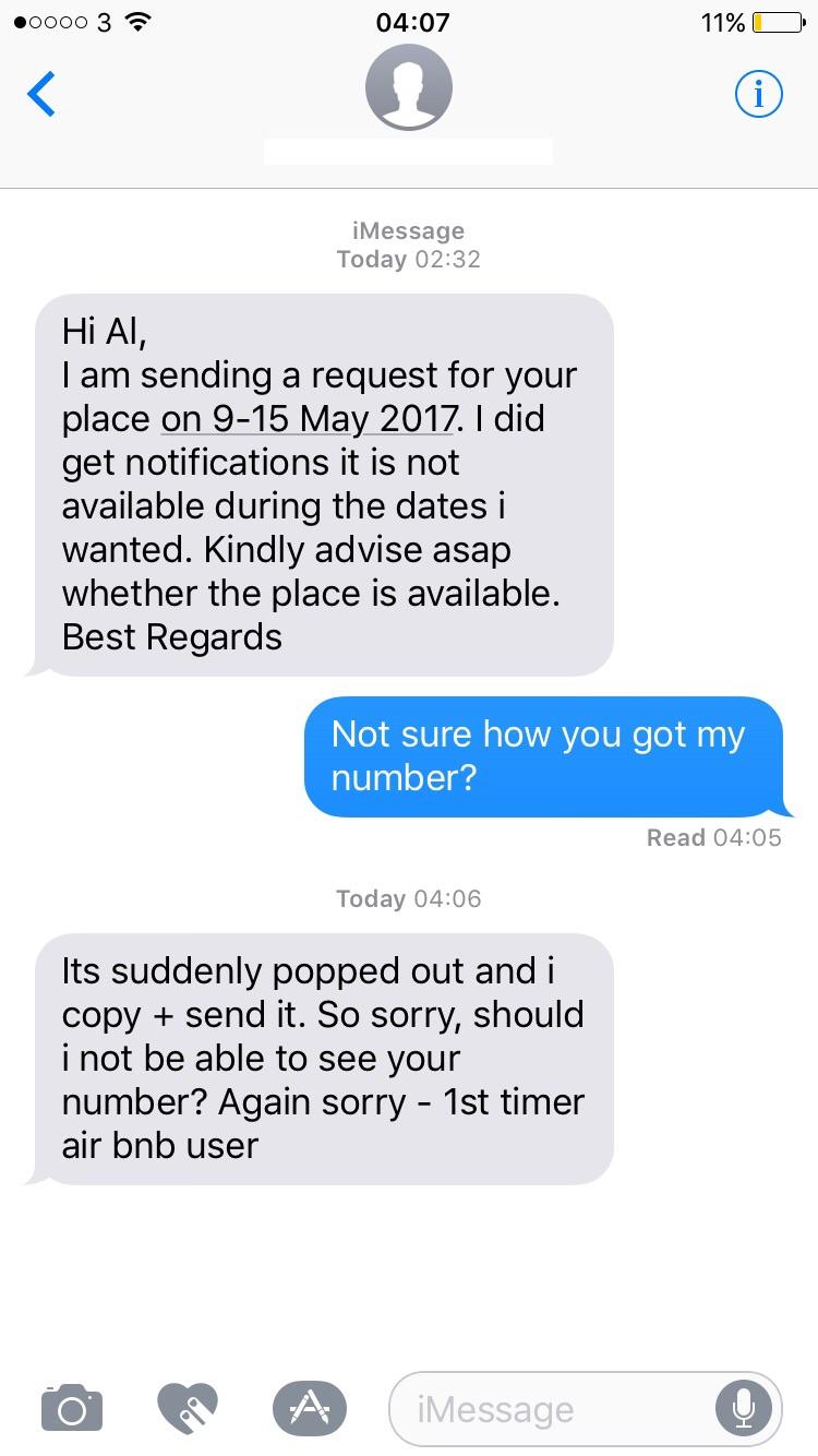 Beware Airbnb now giving out host phone numbers to prospective guests