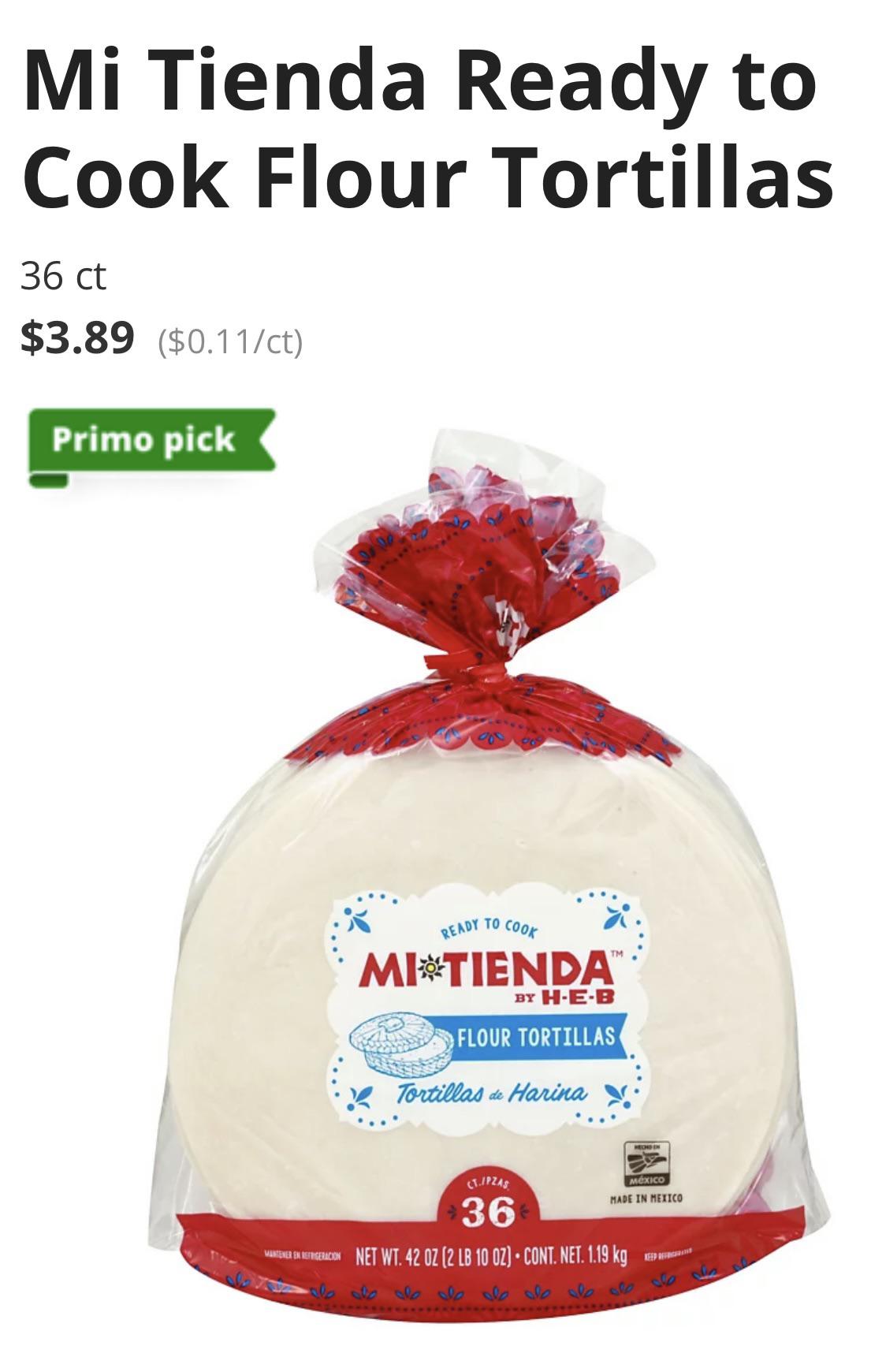 PSA, these Mi Tienda uncooked tortillas from HEB are not vegetarian