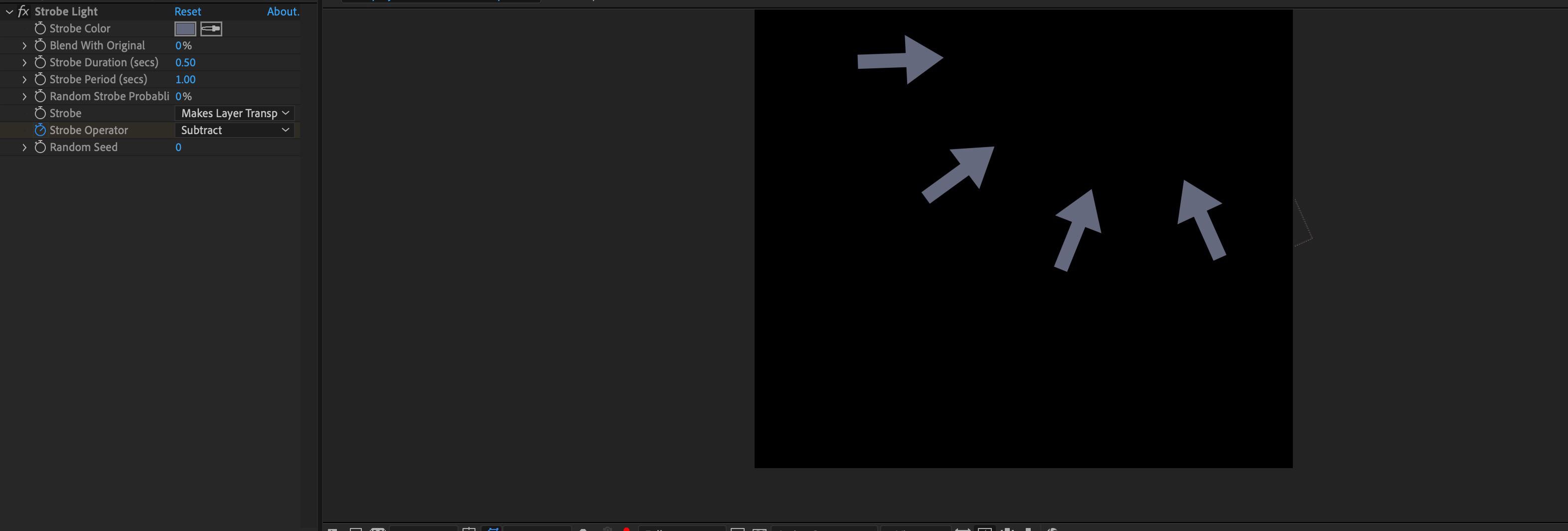Strobe effect, I want it to remove the arrows, so I use subtract, but