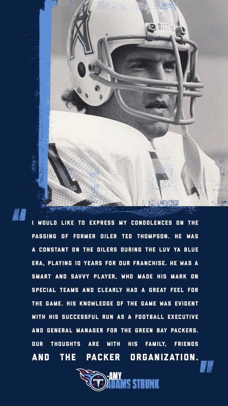Titans Owner, Amy Adams Strunk on former deceased Houston Oiler Ted