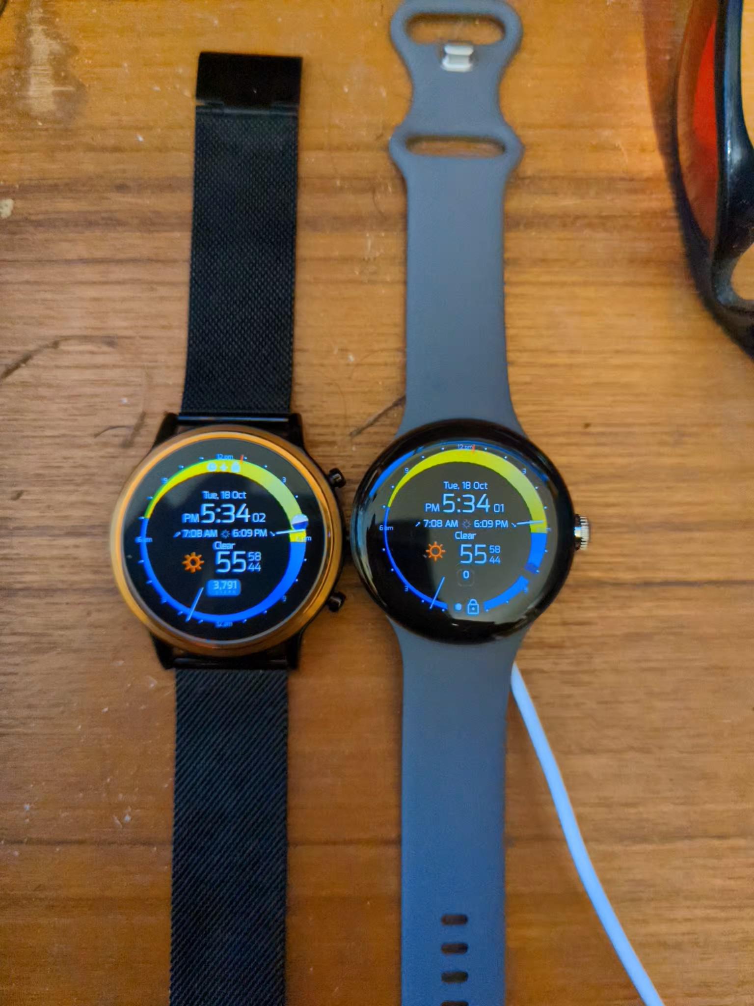 Bezels Pixel Watch vs. Fossil Gen 5 Juliana r/PixelWatch