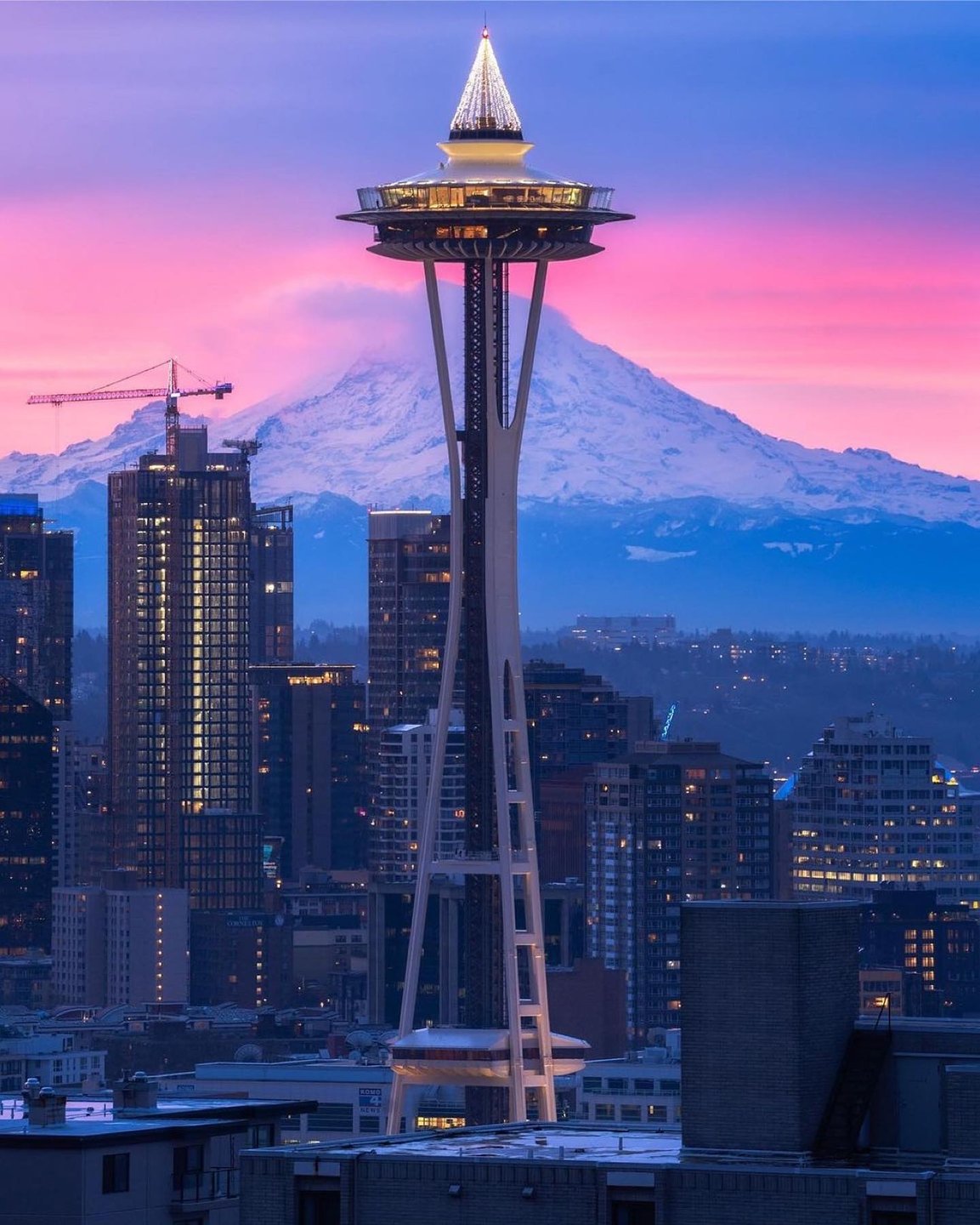 158m high Seattle space needle was built for the 1962 World’s Fair. The