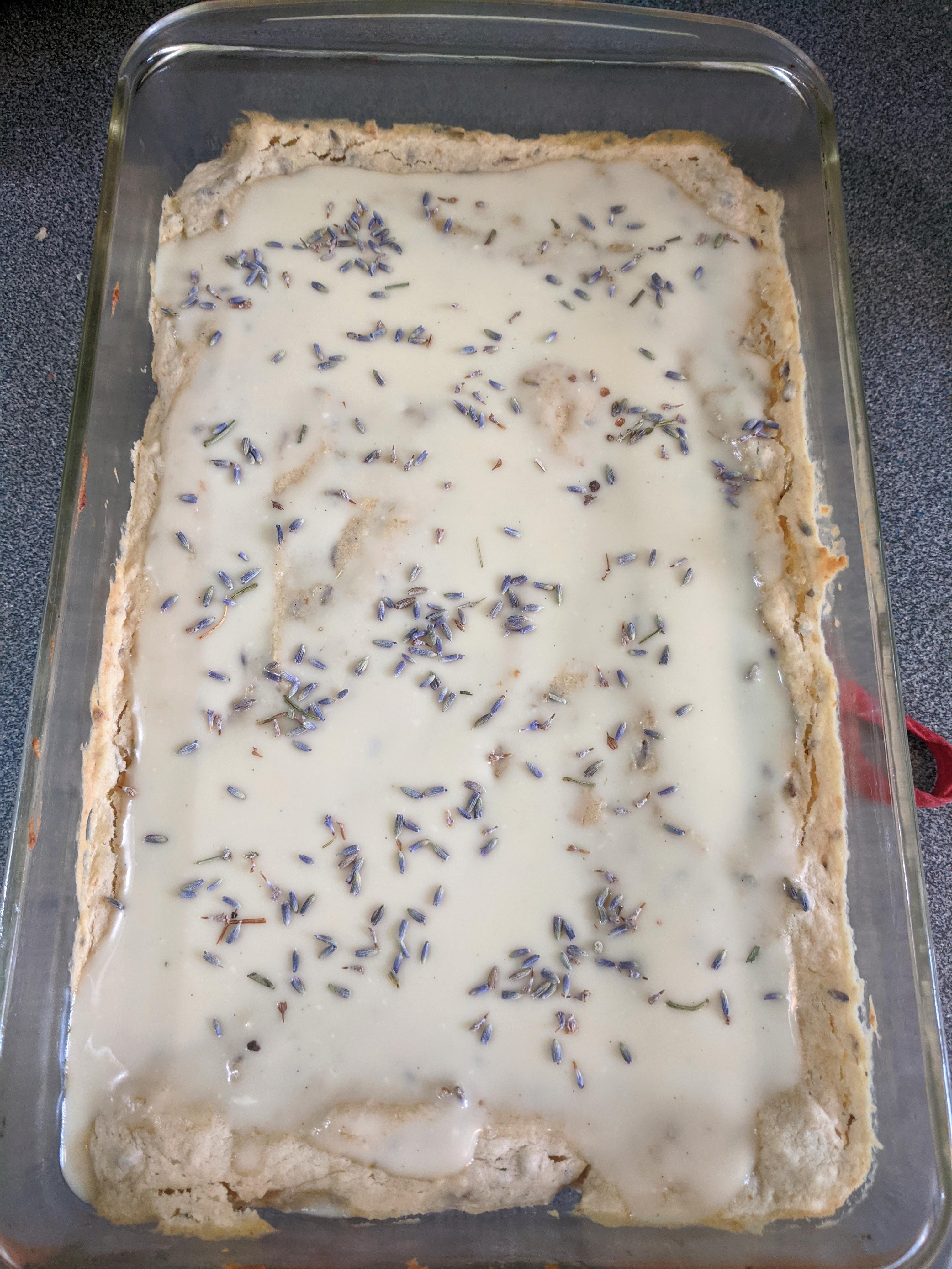 I made vegan lemon/lavender yogurt cake. Was really yummy and very