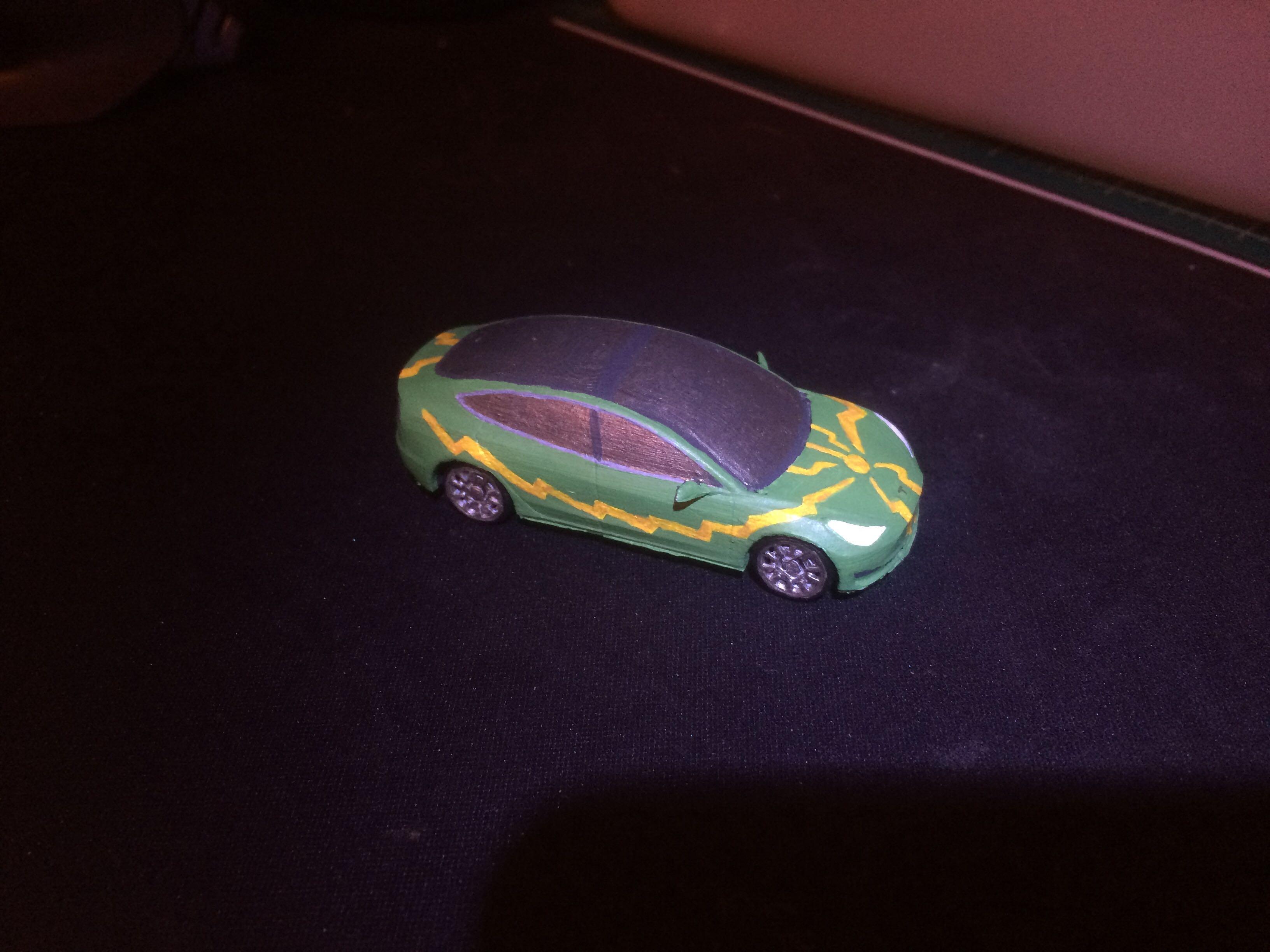 My 3DPrinted Tesla Model 3 with custom paint job gaslands