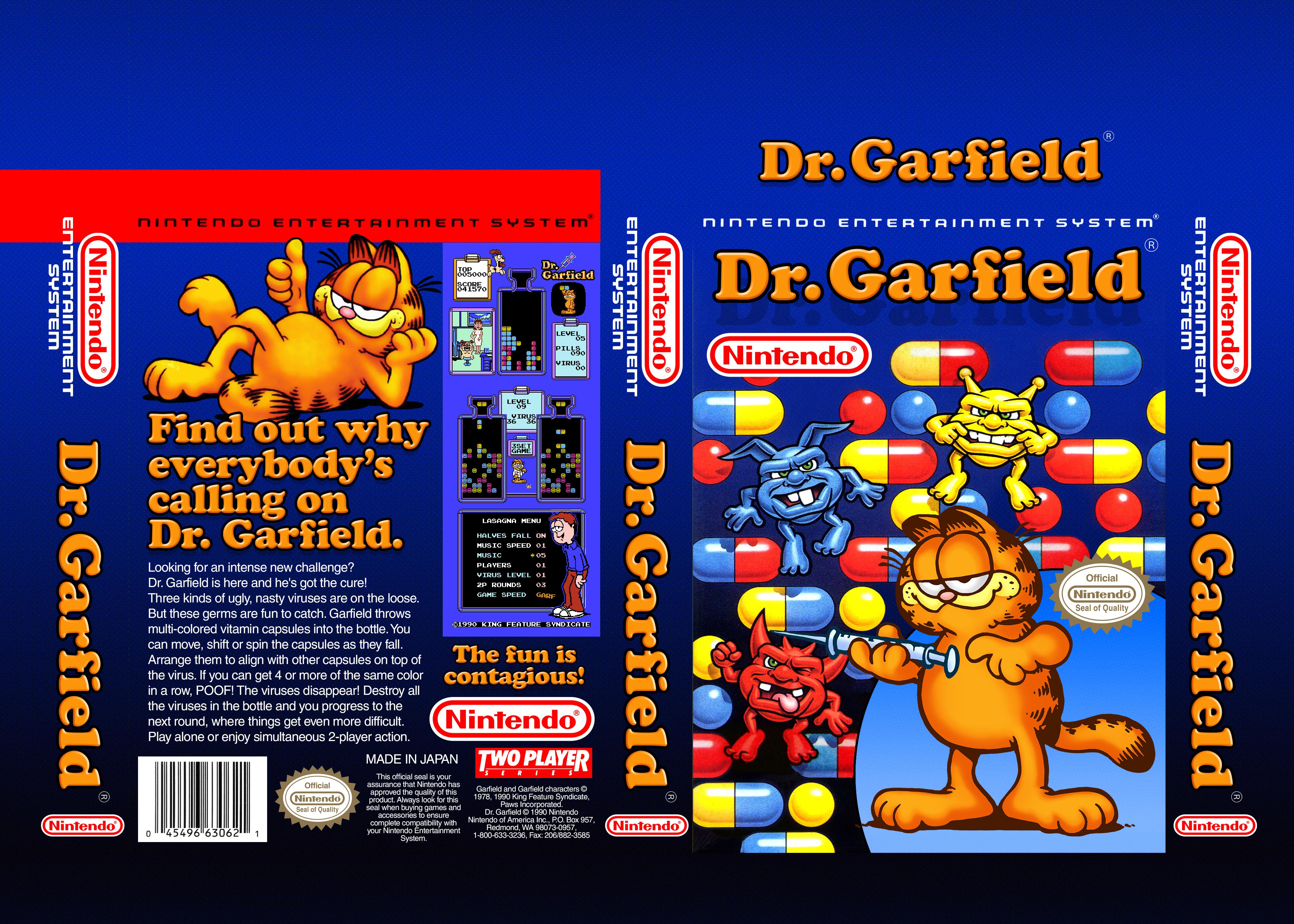 Dr. Garfield Nintendo Box Art 1990 r/garfield